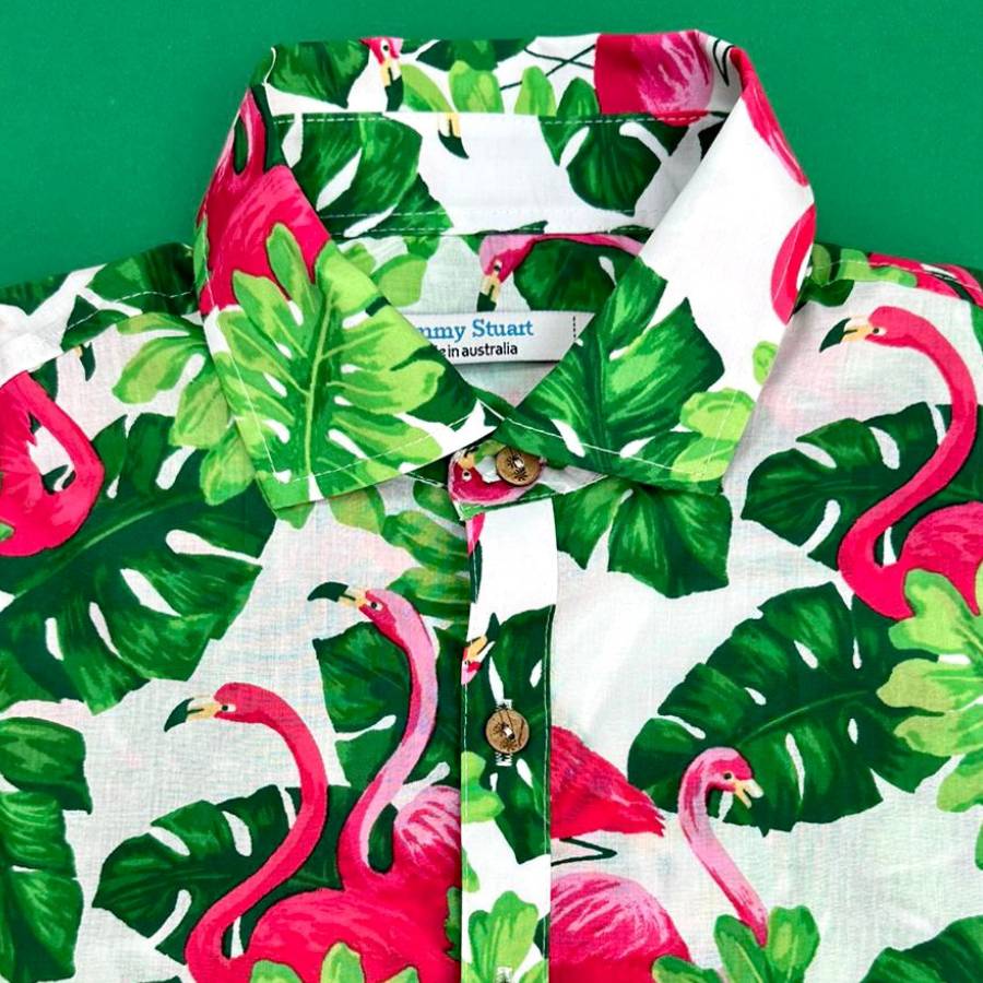 Plumage Floral Cotton Voile L/S Big Mens Shirt – Green