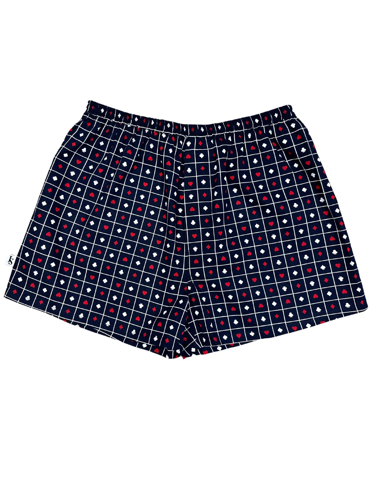 Poker Geometric Cotton Boxer Short - Navy