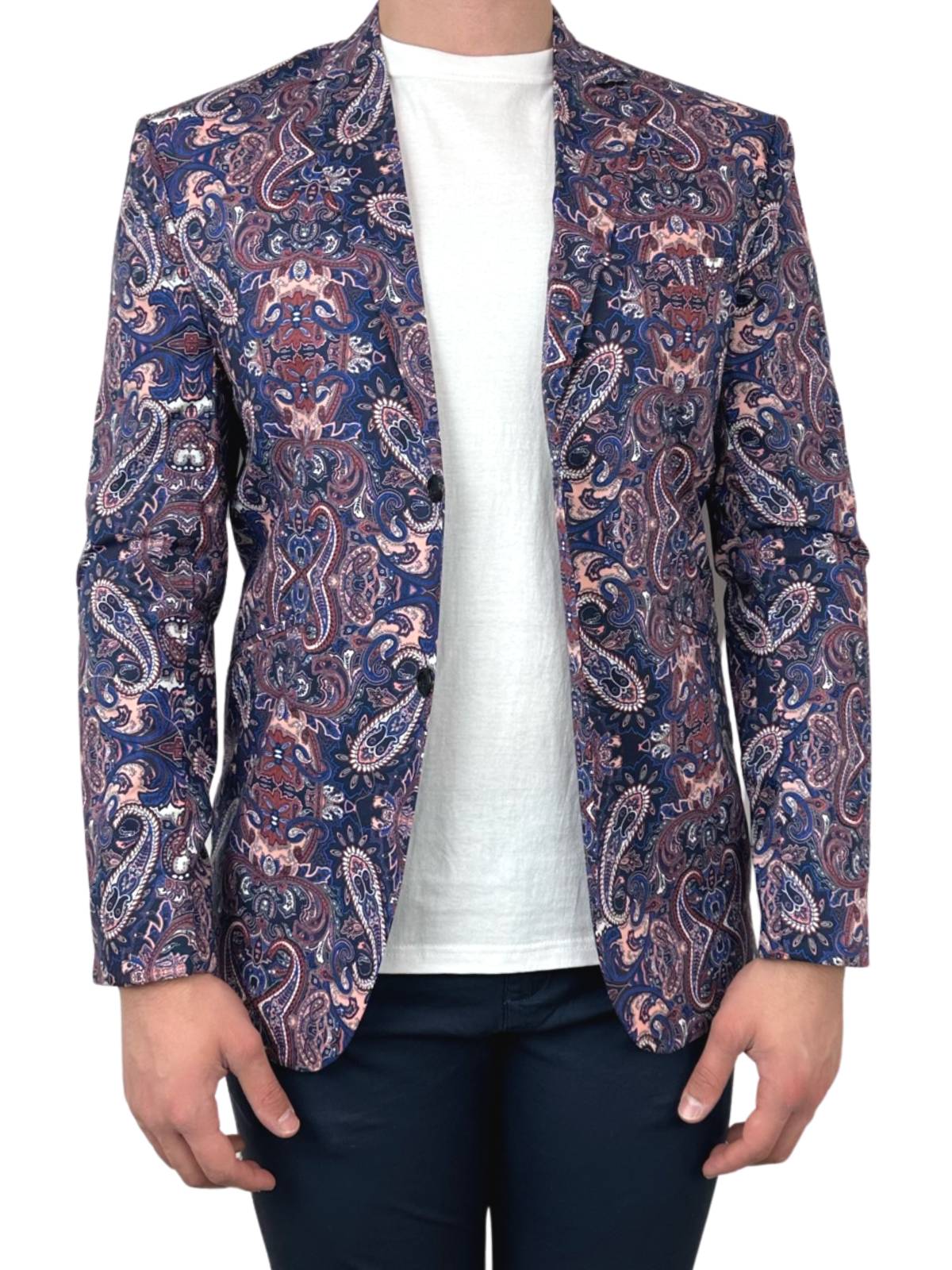 Portofino Paisley Jacket - Navy/Brown