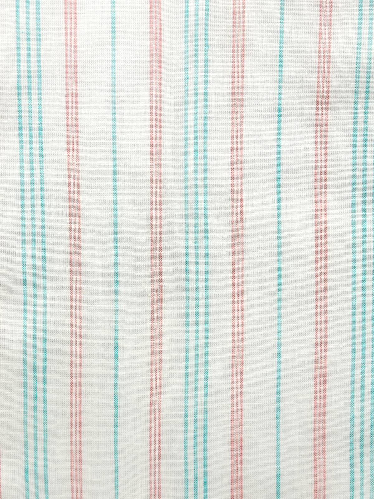 Positano Stripe Linen S/S Big Mens Shirt - Blue/Pink/White