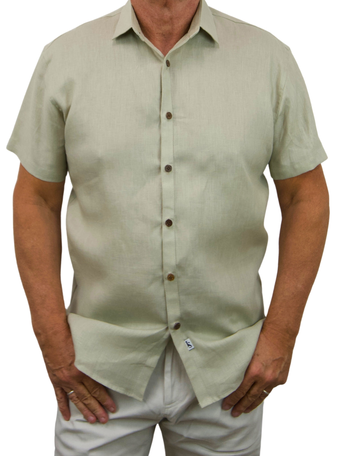 Byron Bay Putty Linen S/S Shirt