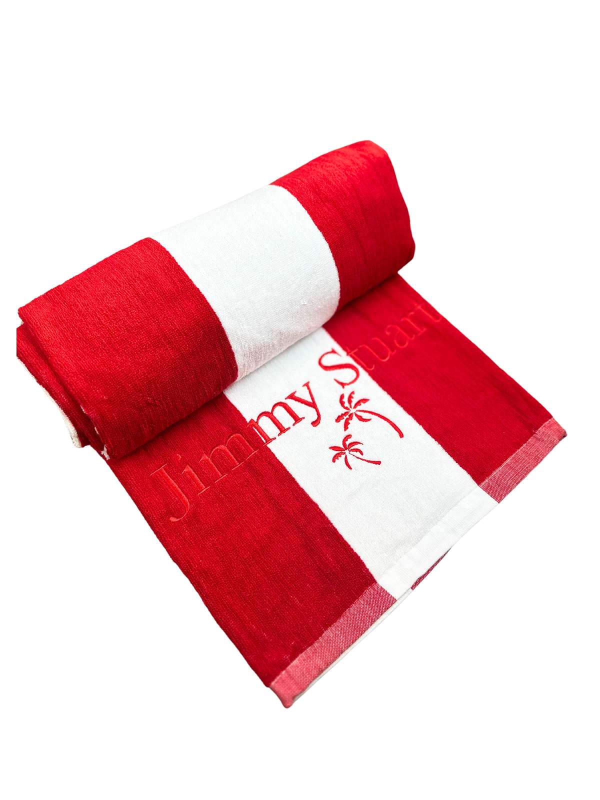 Red and White Striped Towel