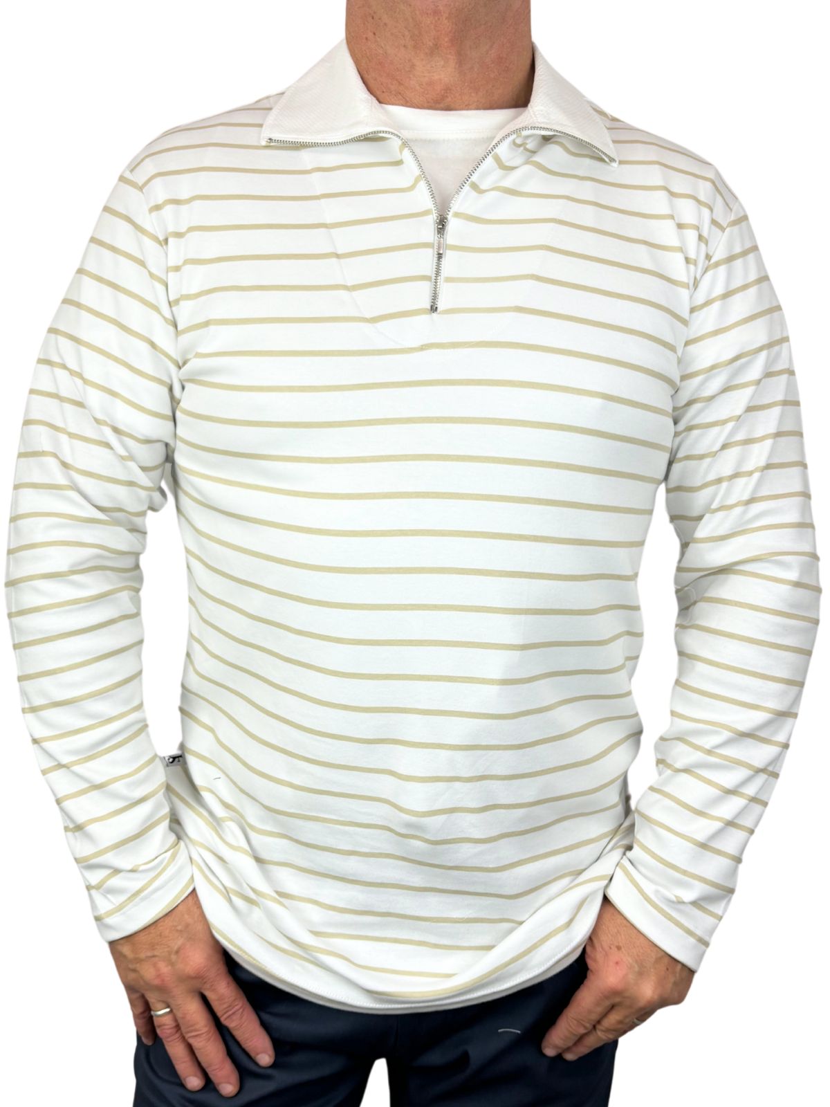 Riviera Caramel Zip Polo