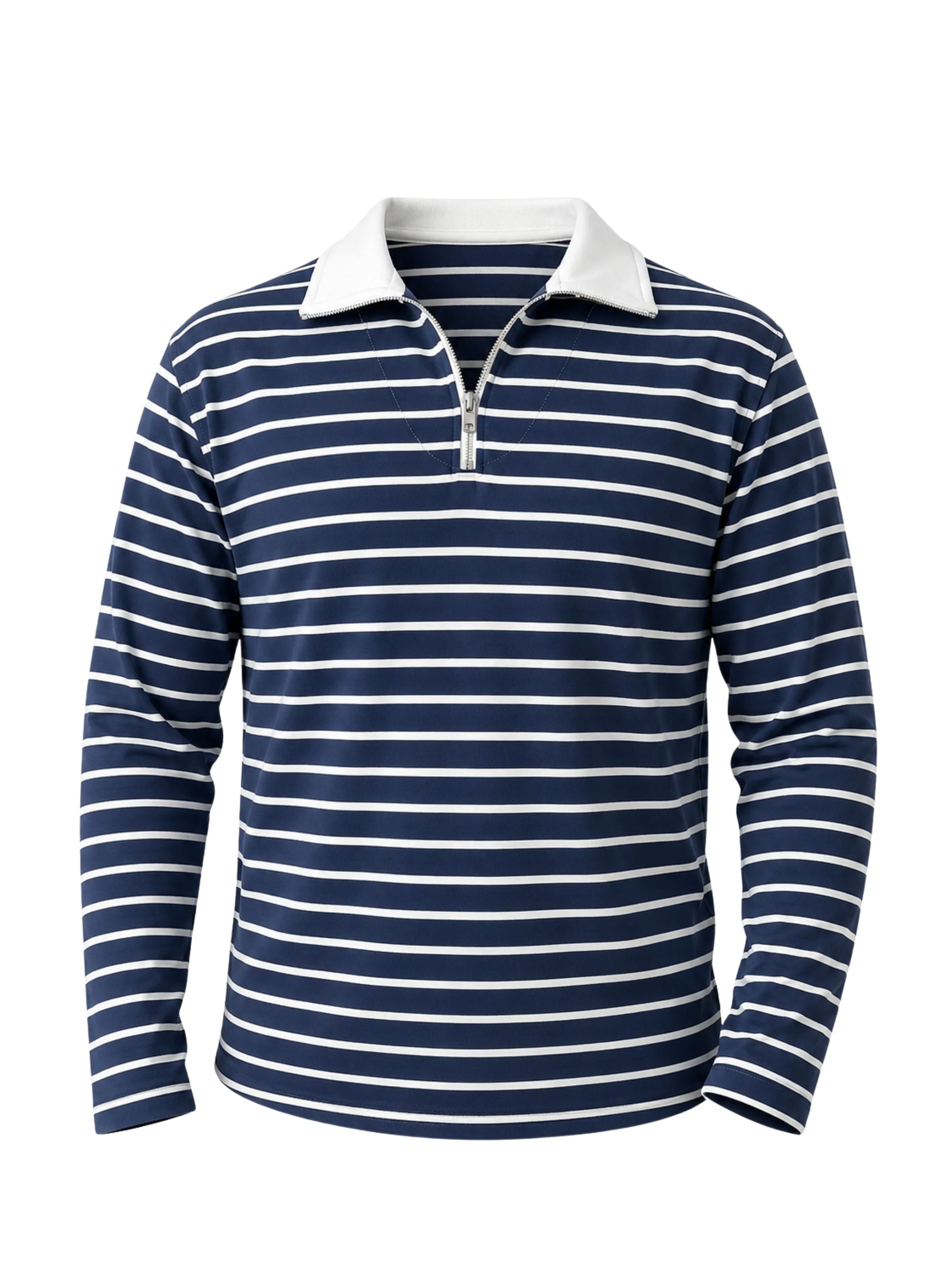 Riviera Navy Zip Polo
