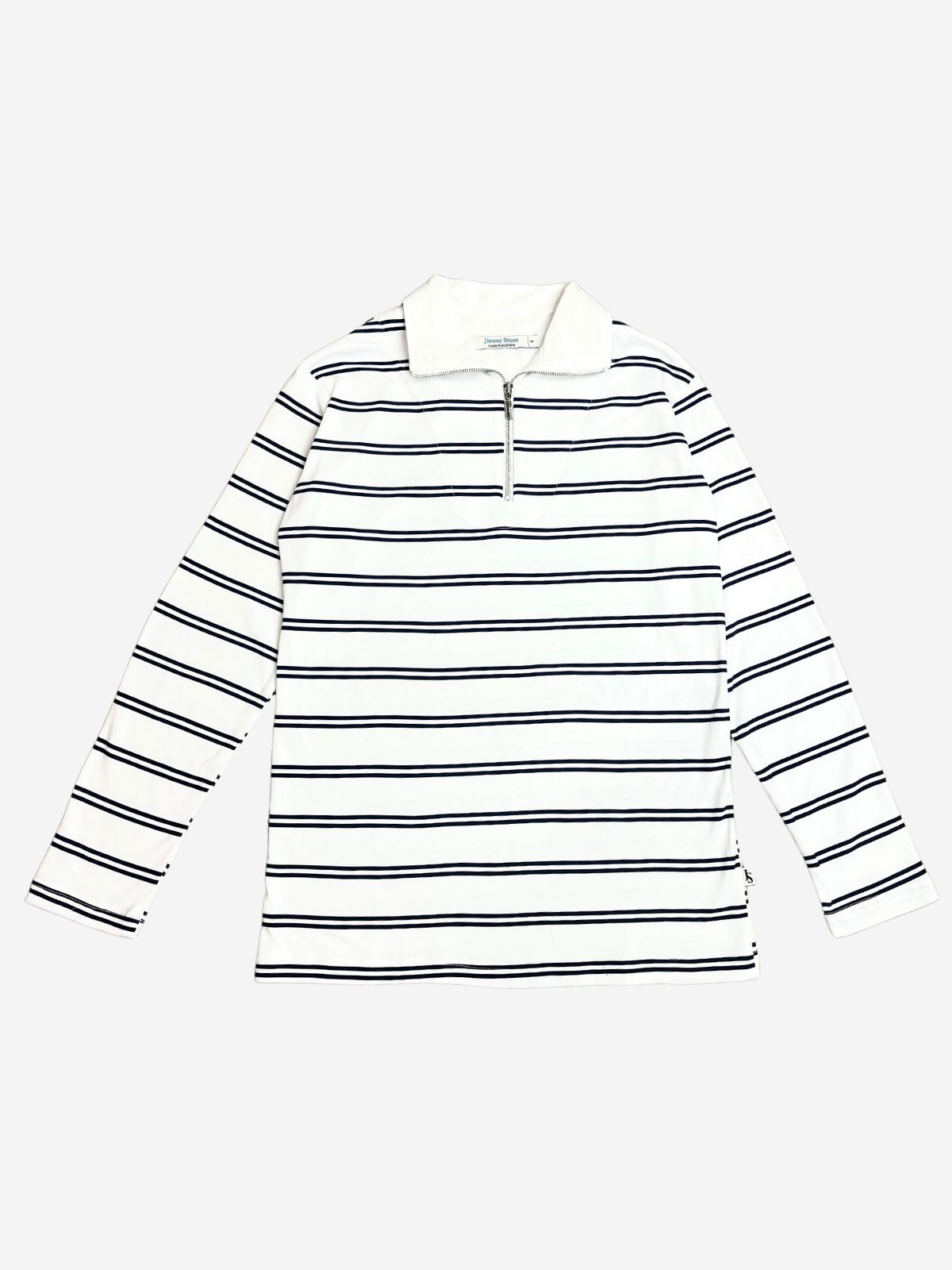 Riviera White Zip Polo