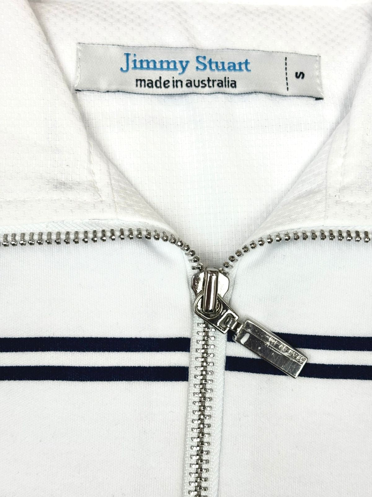 Riviera White Zip Polo
