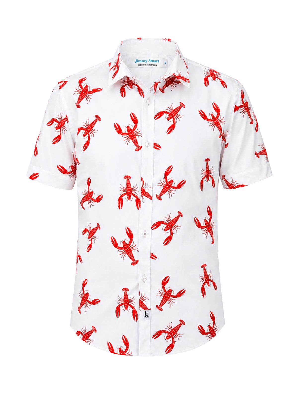 Rock Lobster Cotton S/S Big Mens Shirt - White/Red
