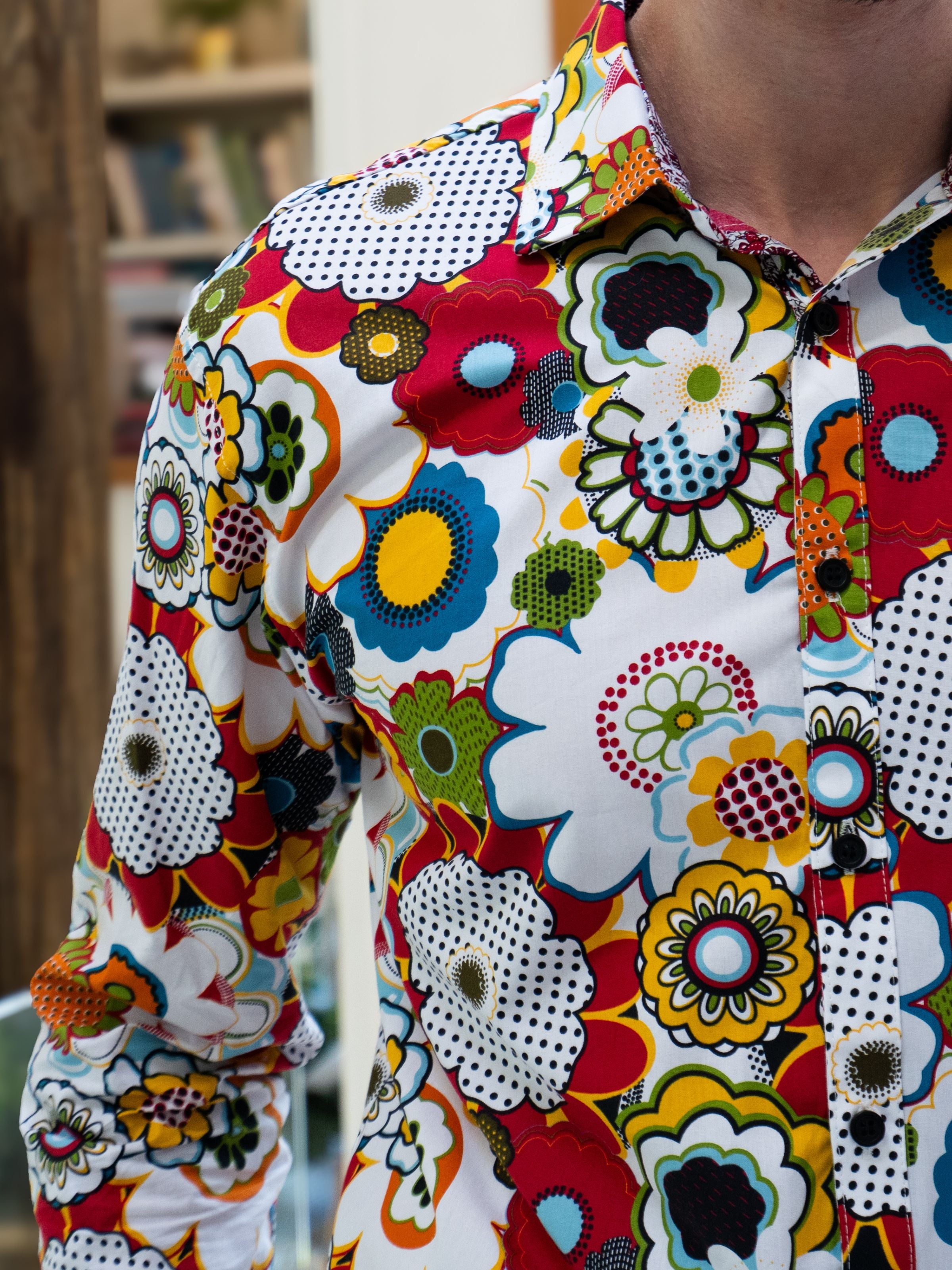 Sunshine Floral Cotton L/S Shirt - White