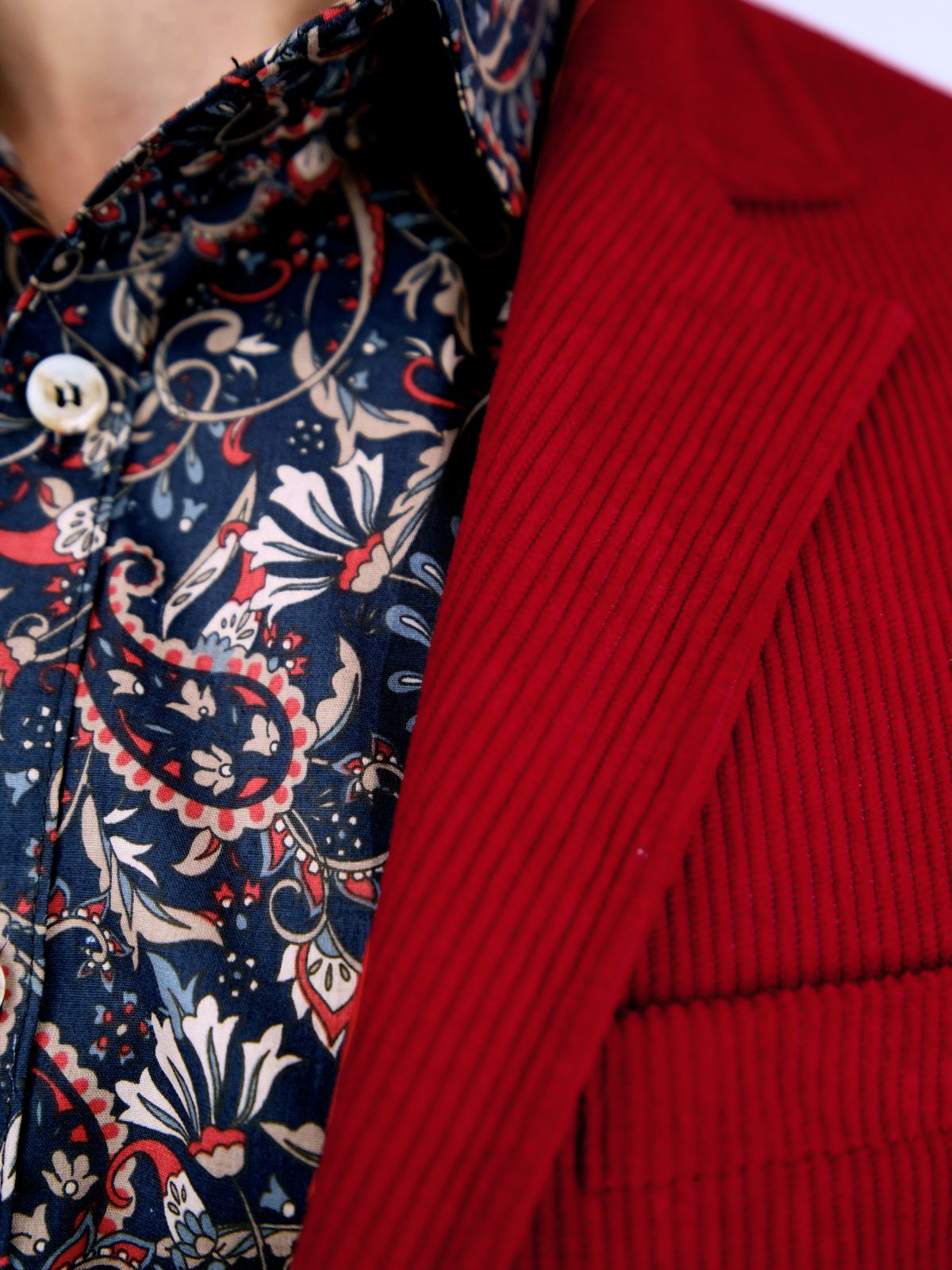 Earth Paisley Cotton L/S Shirt - Navy