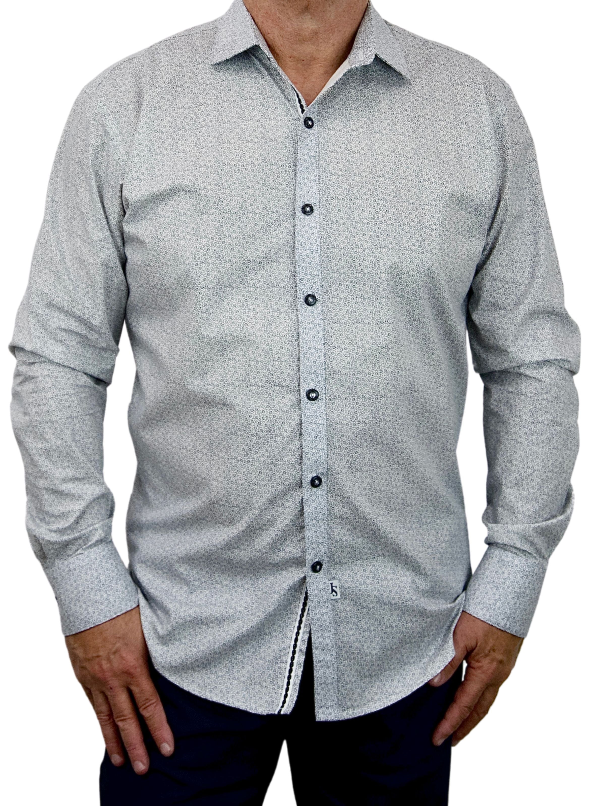 Sleet Floral Cotton L/S Shirt - White