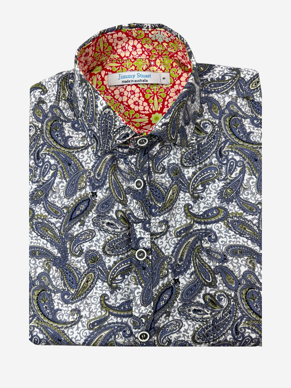 Slick Paisley Cotton L/S Shirt - Grey
