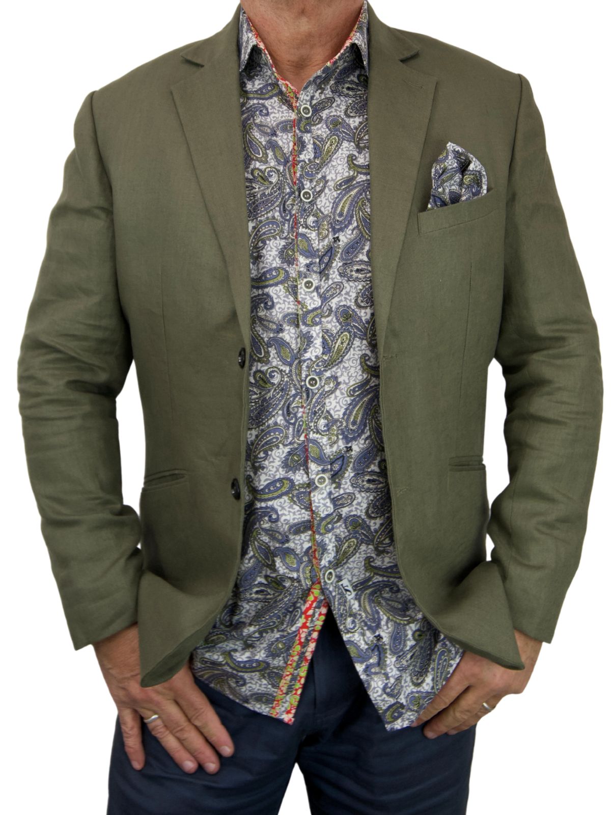 Slick Paisley L/S Big Mens Shirt – Green
