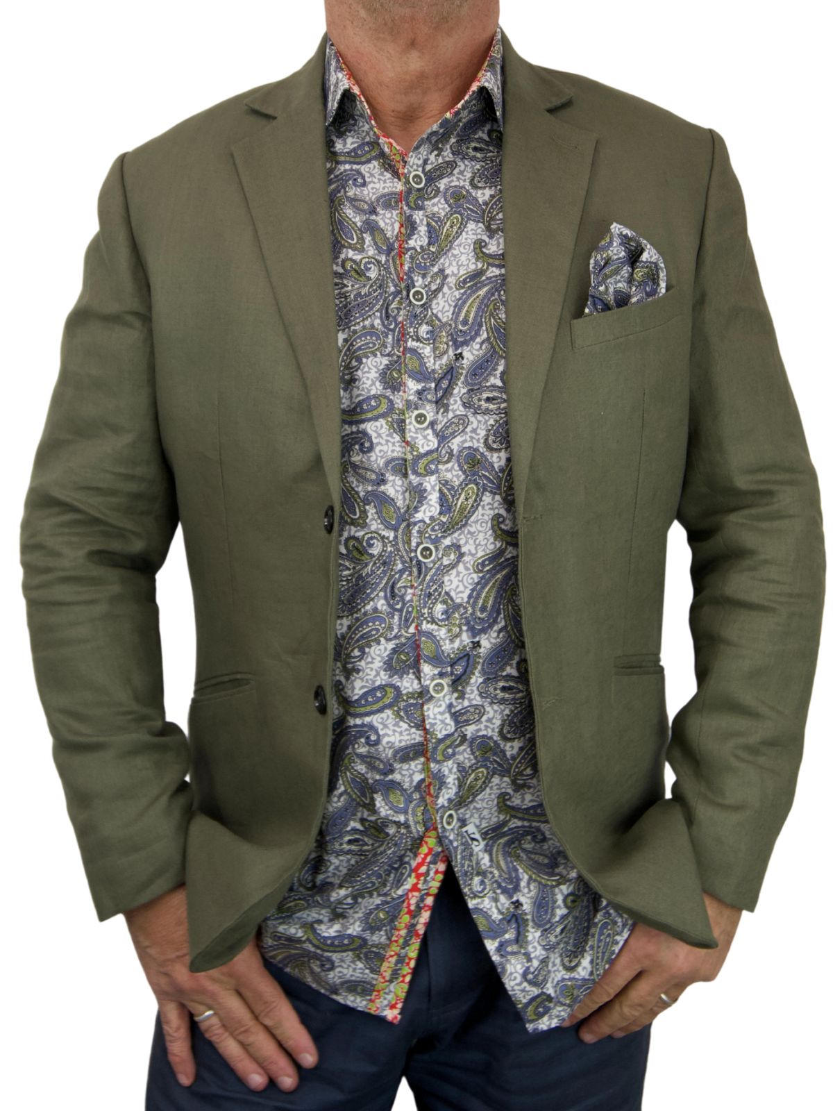 Slick Paisley Cotton L/S Shirt - Grey