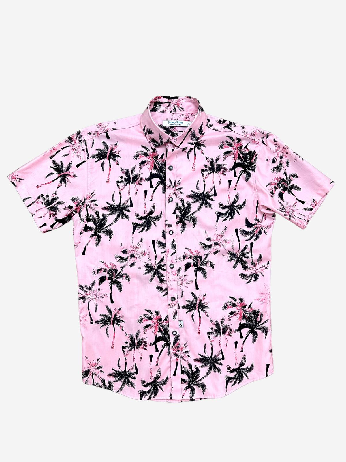 Sunset Hawaiian Cotton S/S Big Mens Shirt - Pink