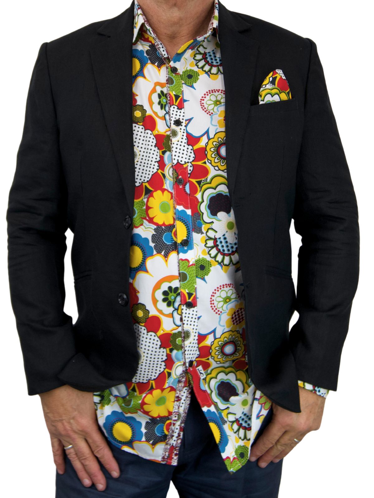 Sunshine Floral Cotton L/S Shirt - White