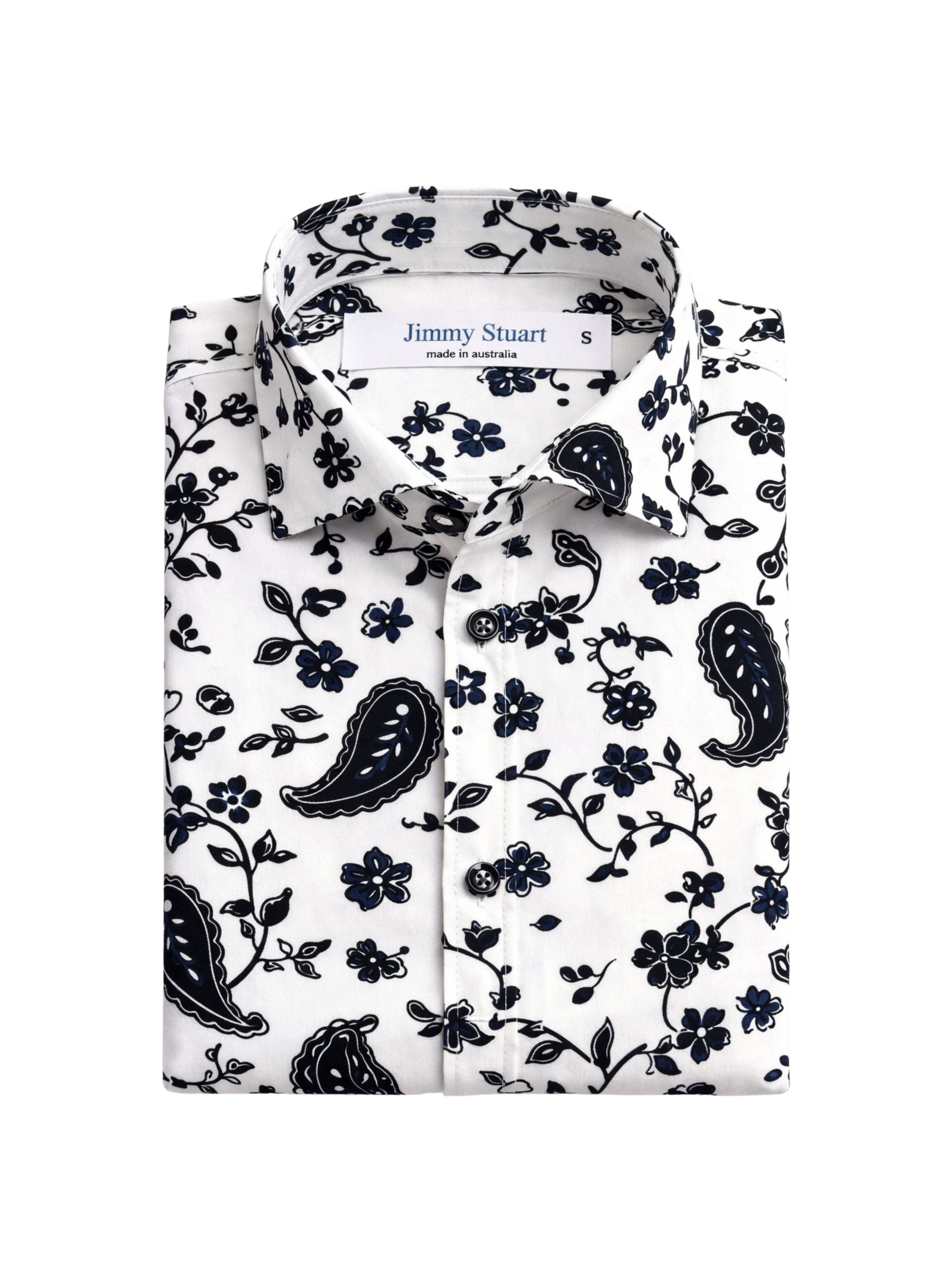 The Day of the Dead Paisley Cotton L/S Big Mens Shirt - White