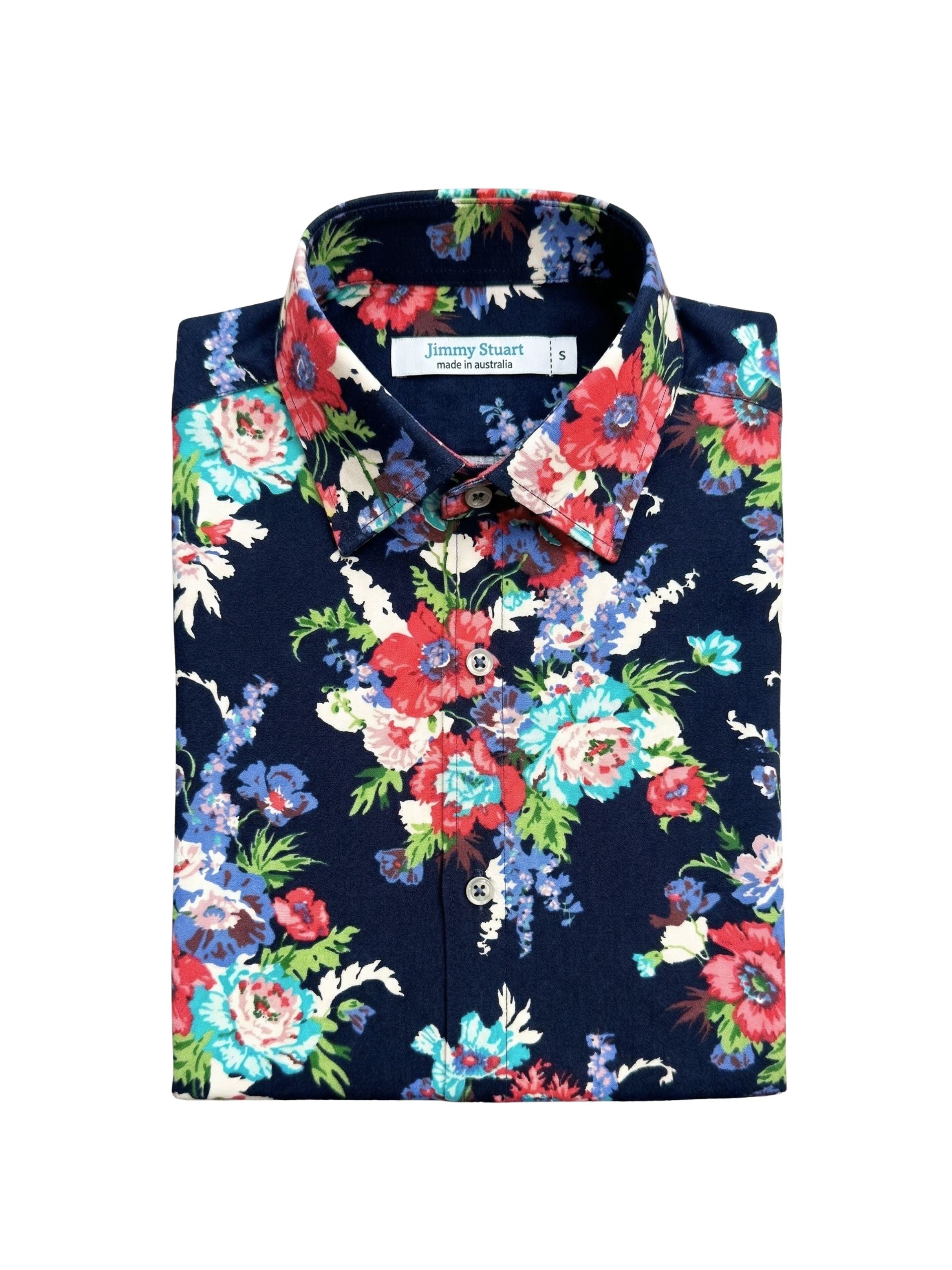 Maddie Floral Cotton L/S Shirt - Navy
