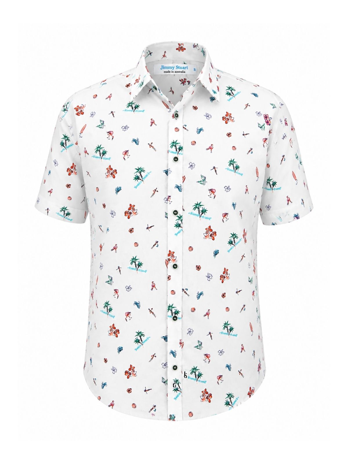 Vacation Hawaiian Cotton S/S Shirt - White