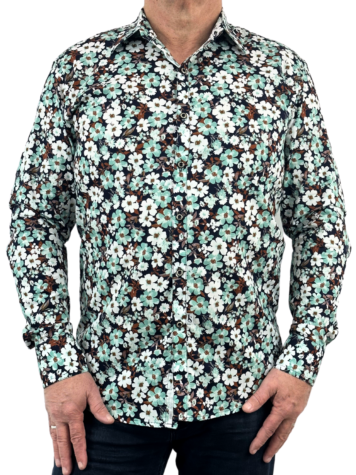 Valley Floral Cotton L/S Shirt – Blue