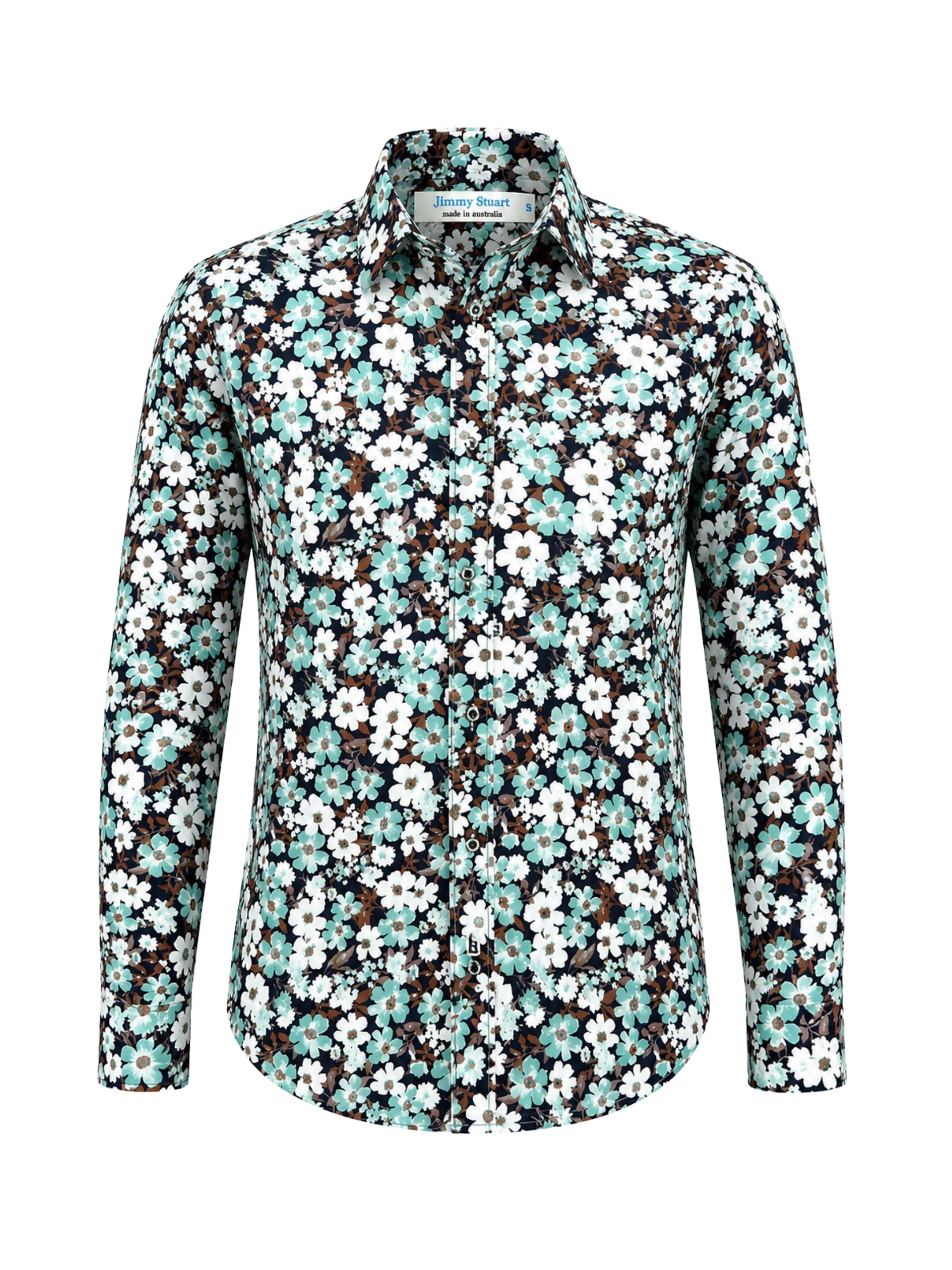 Valley Floral Cotton L/S Shirt – Blue