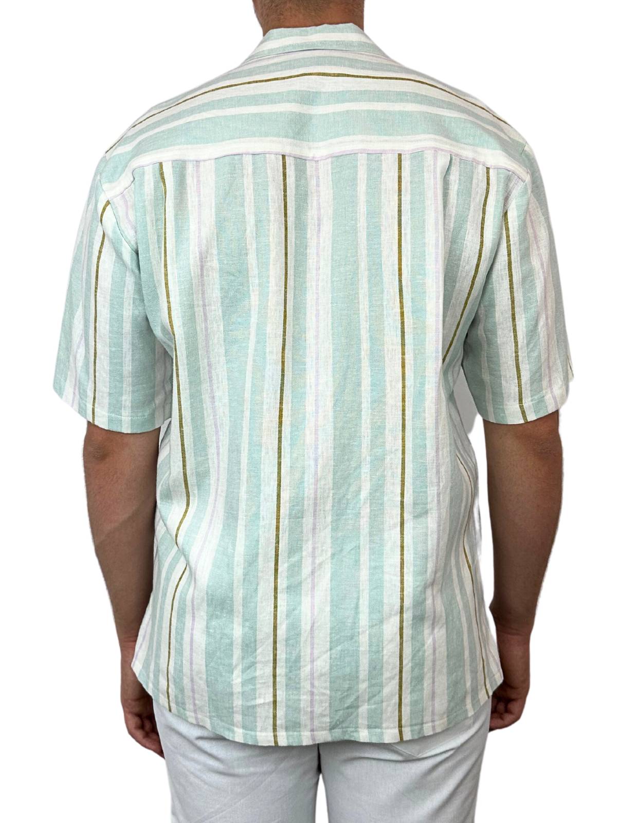 Vaucluse Stripe Linen S/S Big Mens Shirt