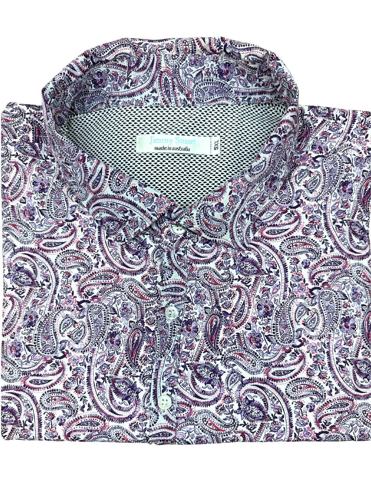 Violet Paisley Cotton L/S Big Mens Shirt - Purple
