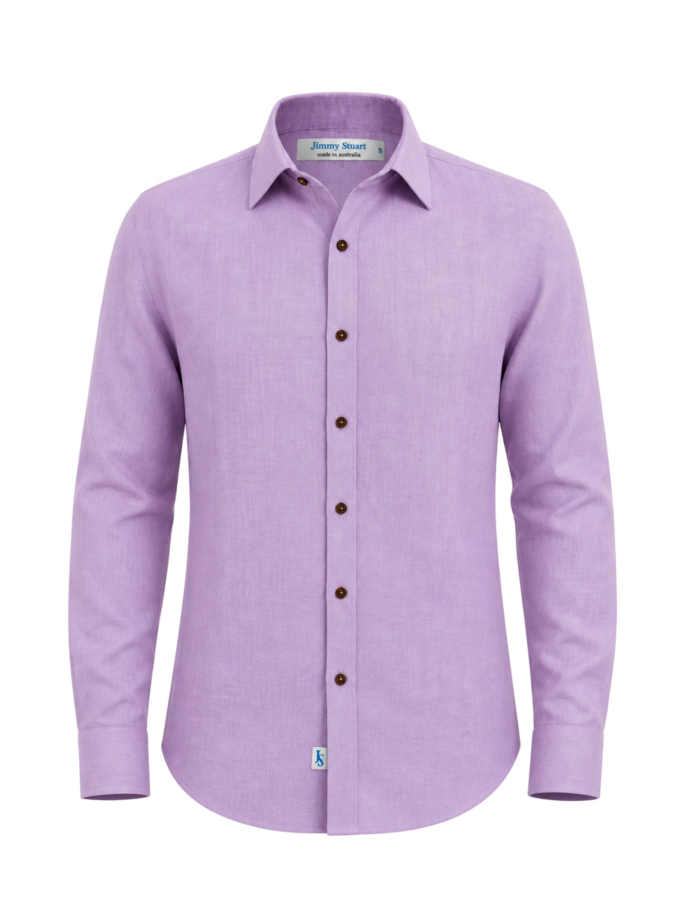 Byron Bay Violet Linen L/S Shirt