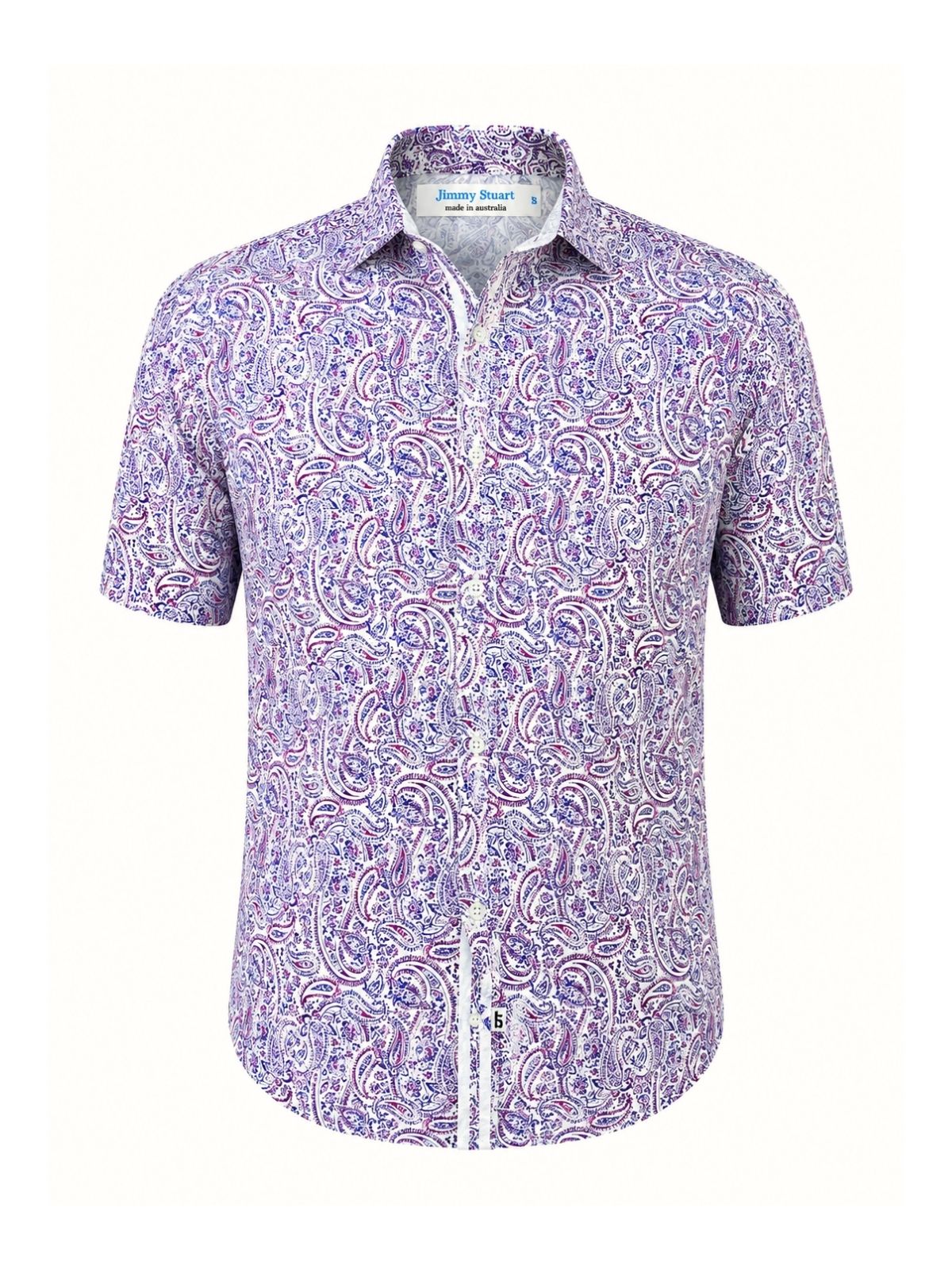 Violet Paisley Cotton S/S Shirt - Purple