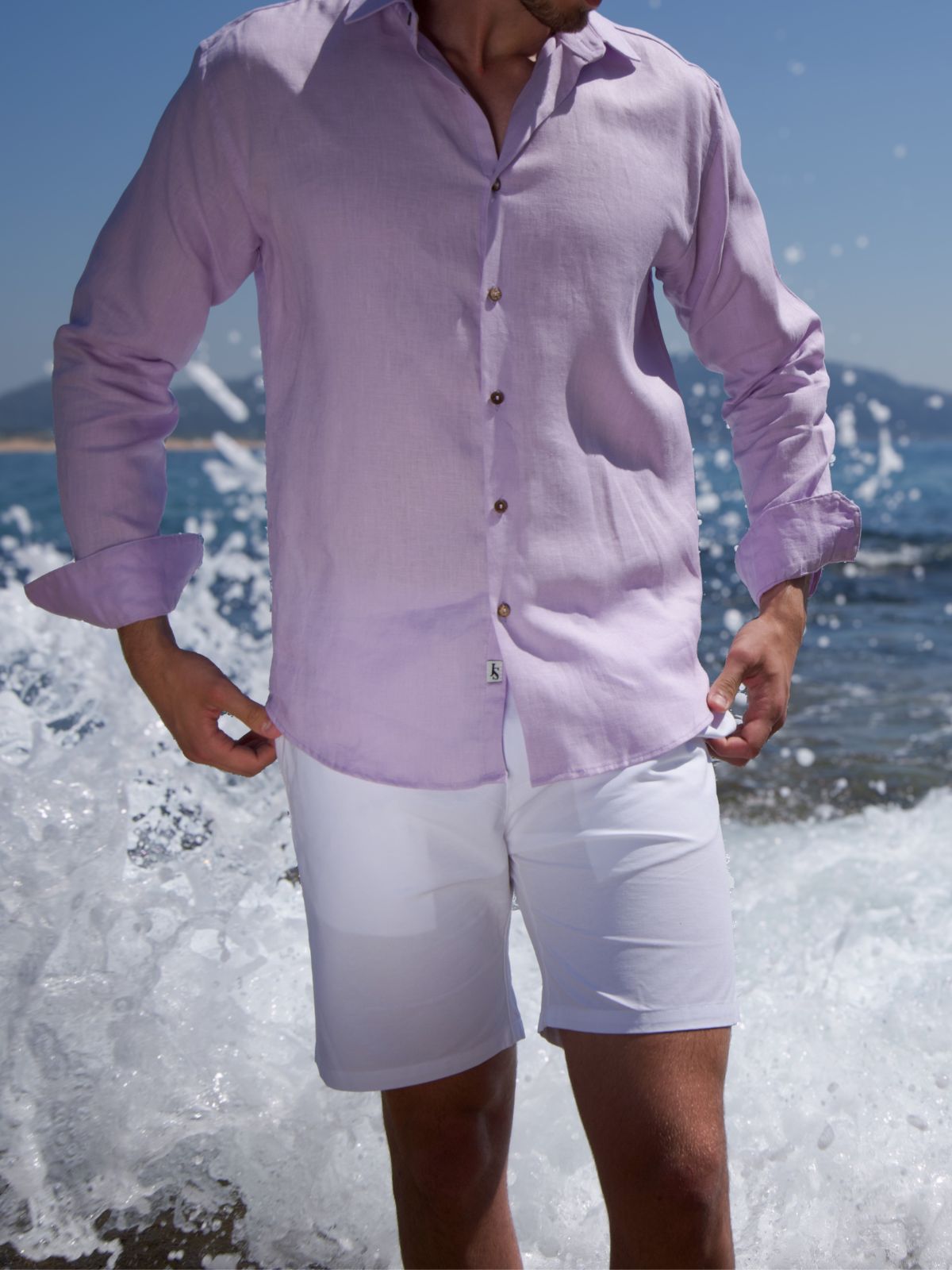 Byron Bay Violet Linen L/S Shirt