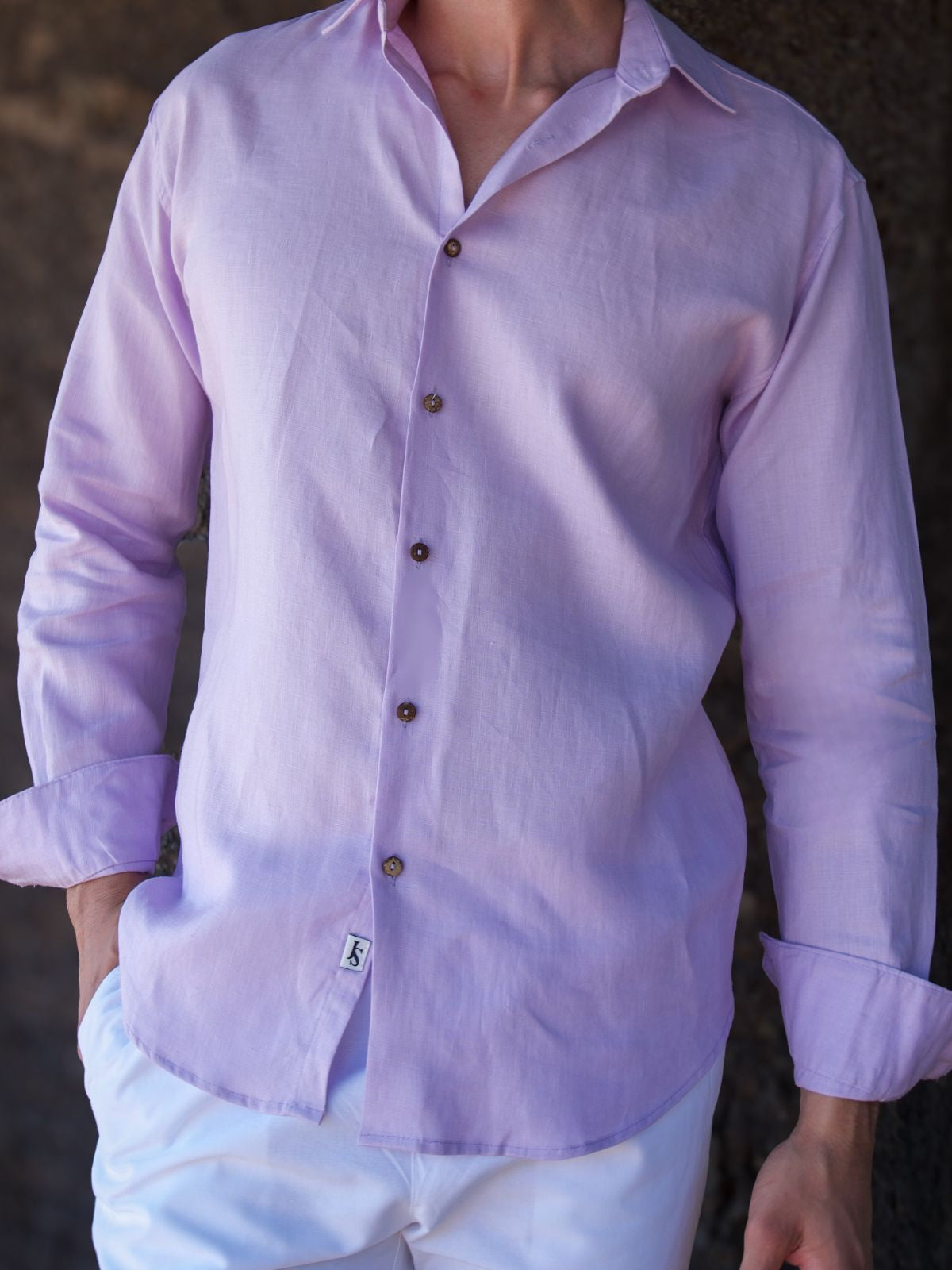 Byron Bay Violet Linen L/S Shirt