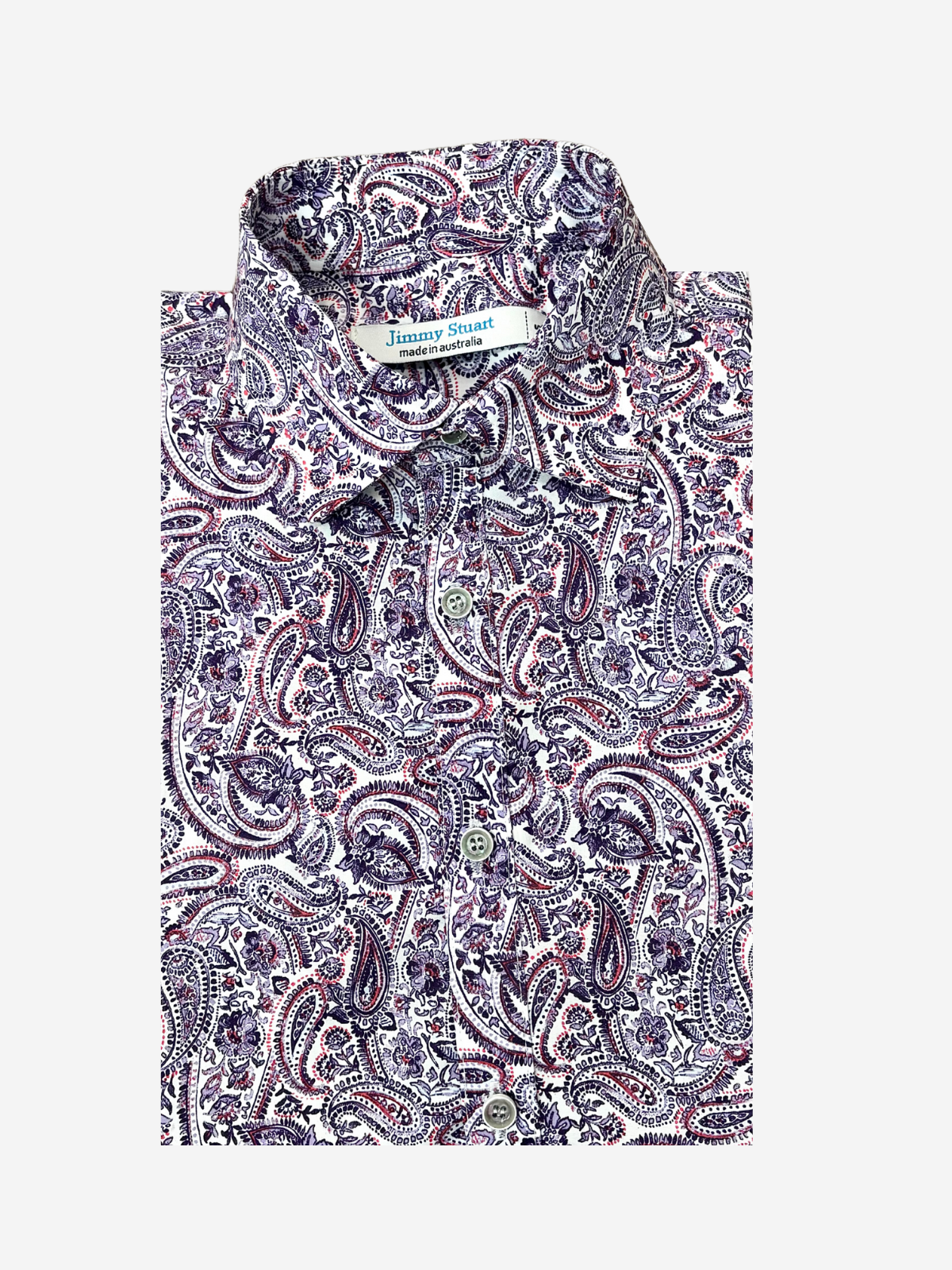 Violet Paisley Cotton S/S Big Mens Shirt - Purple