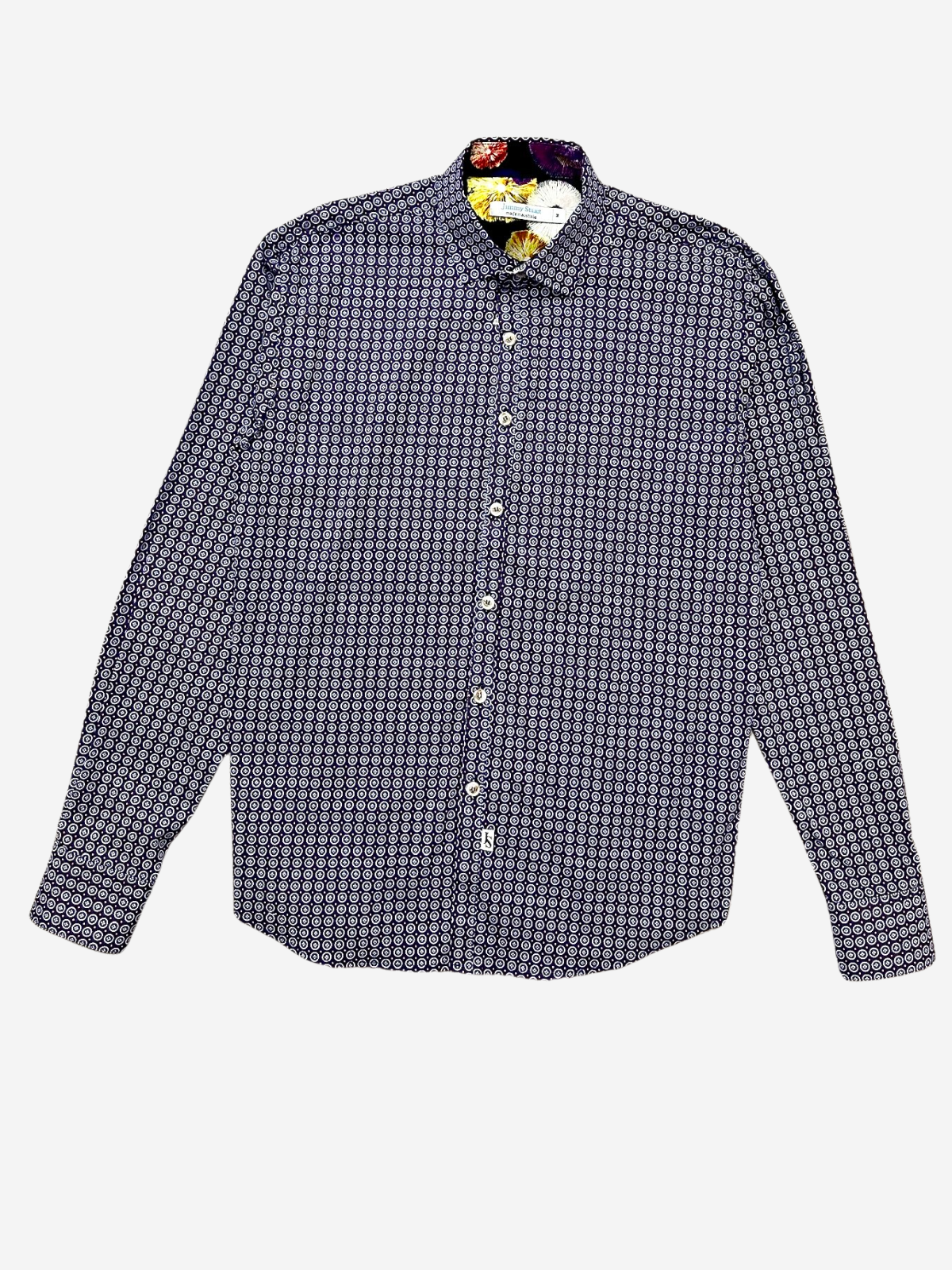 Vortex Geometric Cotton L/S Shirt - Purple