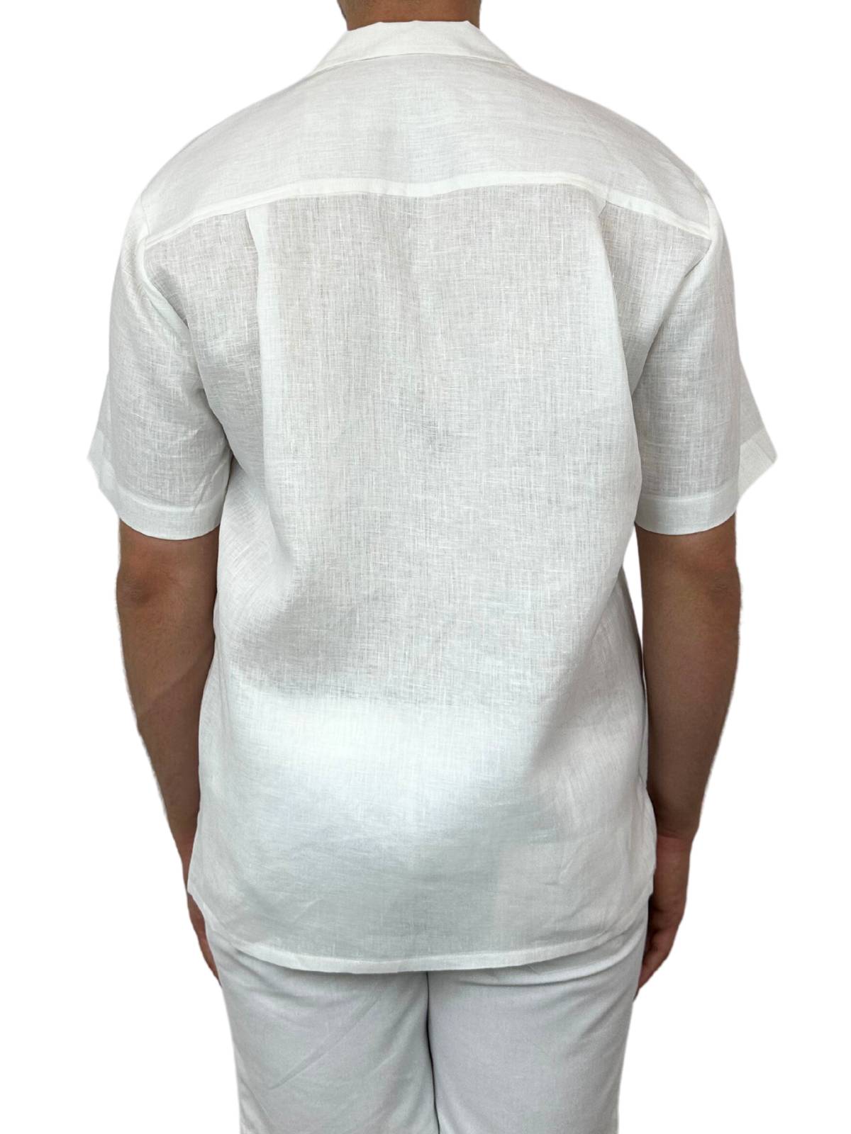 Byron Bay White Linen S/S Big Mens Shirt