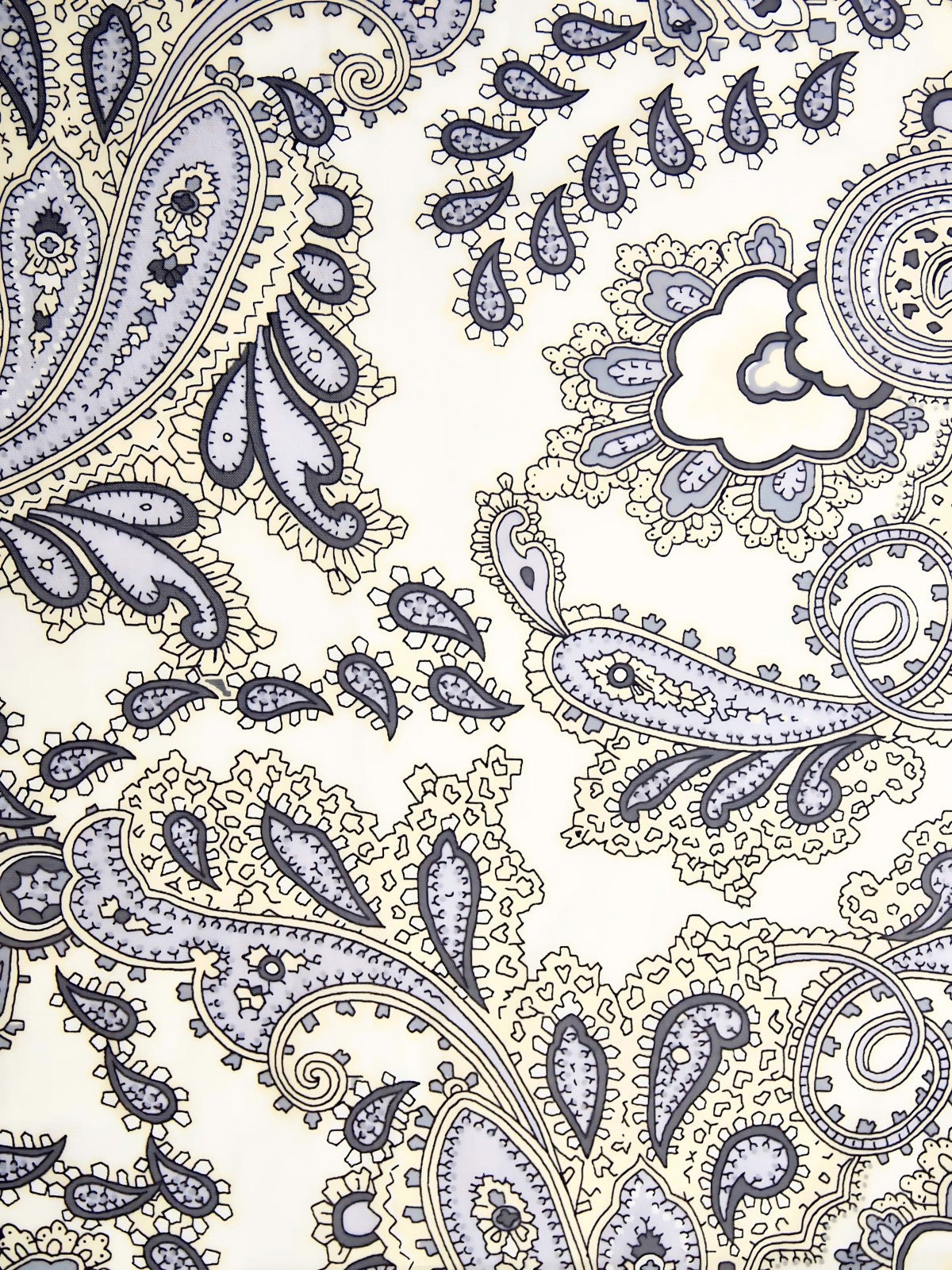 White Bone Paisley Cotton L/S Shirt - Grey