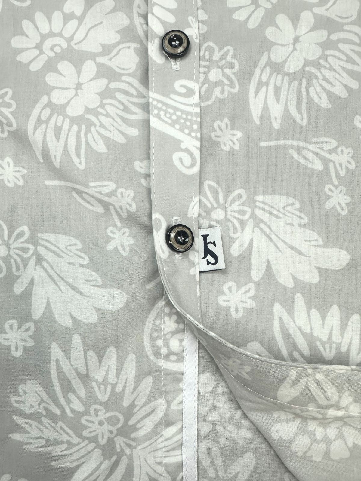 Wipeout Paisley Cotton Voile S/S Shirt - Beige