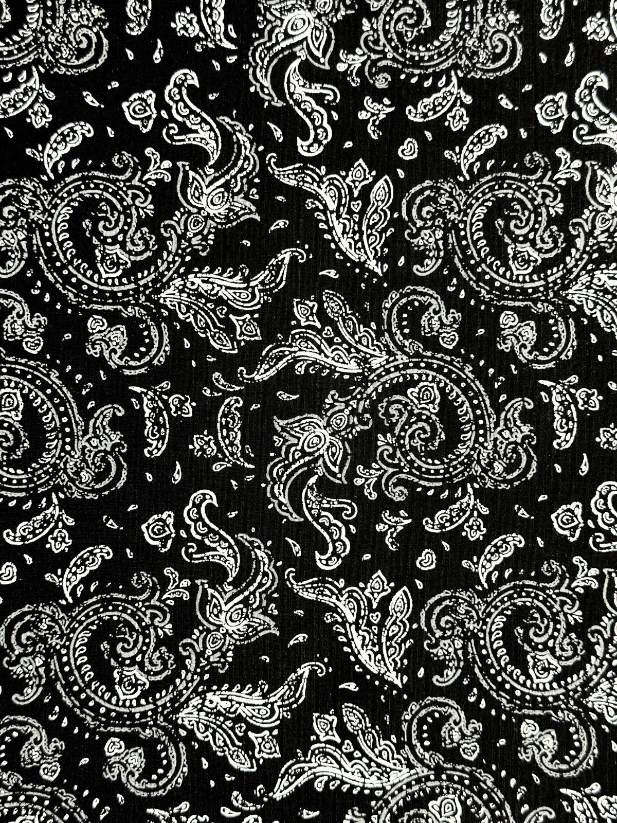 Zephyr Paisley Cotton L/S Shirt - Black