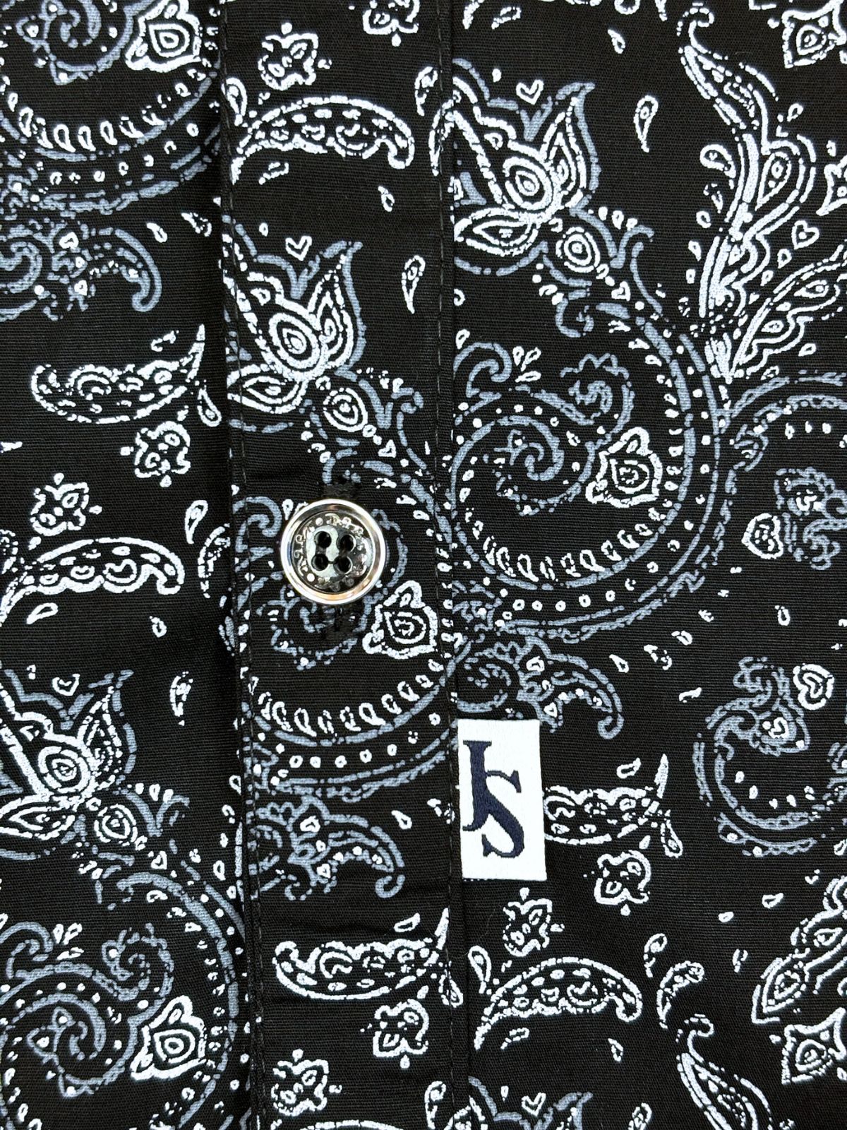 Zephyr Paisley Cotton L/S Shirt - Black
