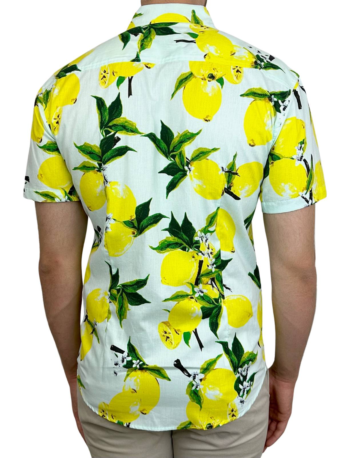 Zesty Floral Cotton S/S Shirt - Yellow/Green