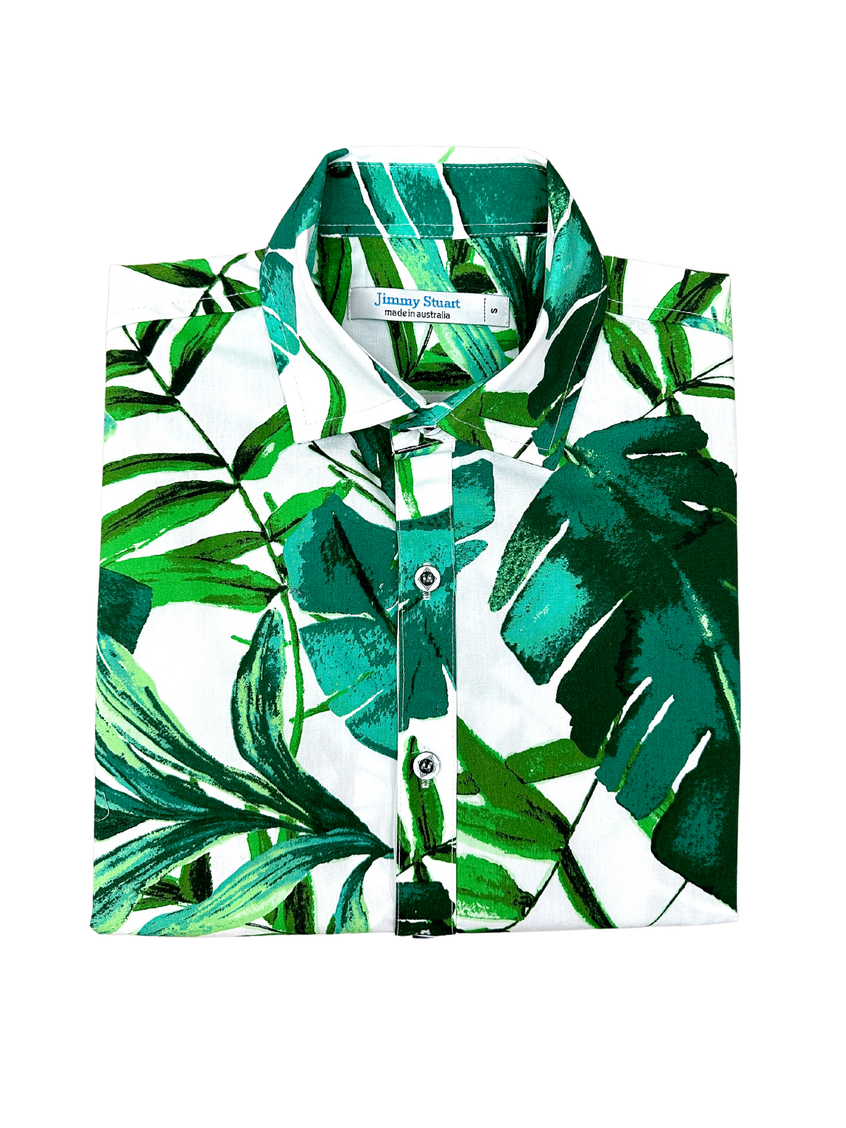 Palmgrove Floral Cotton S/S Big Mens Shirt - Green