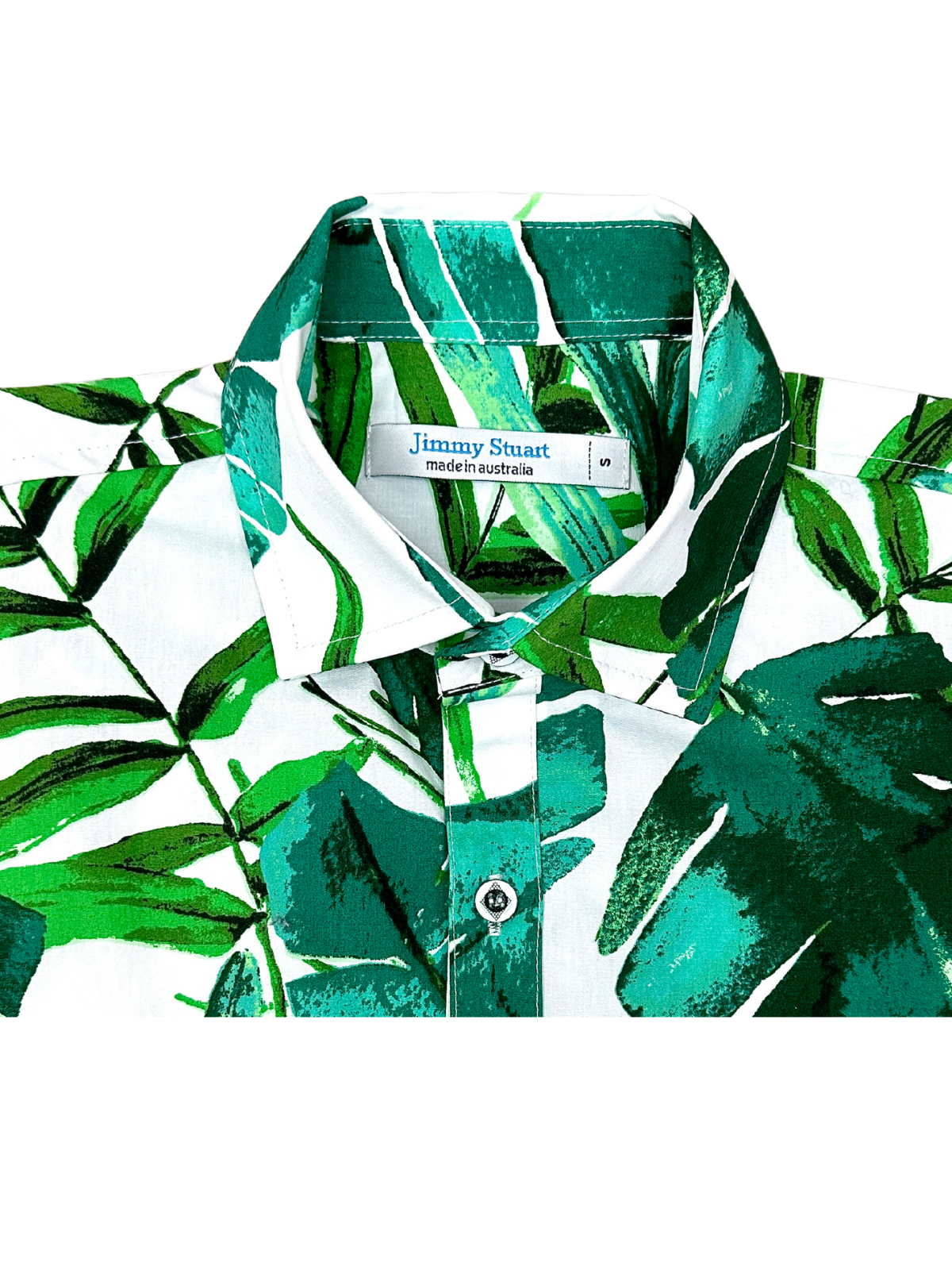 Palmgrove Floral Cotton S/S Big Mens Shirt - Green