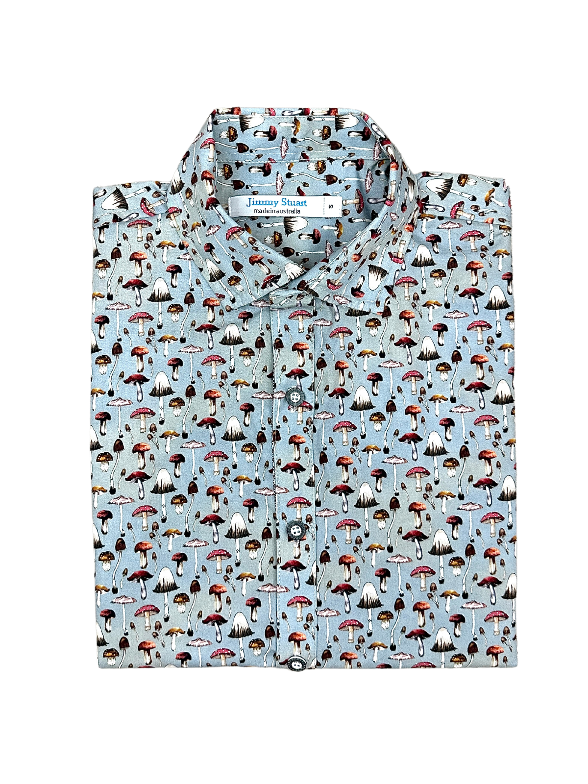 Mushroom Abstract Cotton S/S Shirt - Grey