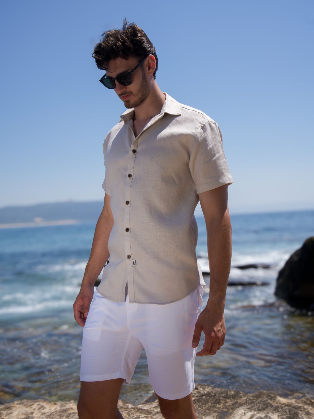 Byron Bay Oatmeal Linen S/S Shirt