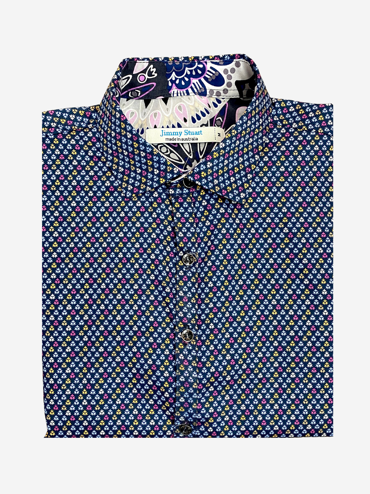 Flake Abstract Cotton L/S Shirt - Blue