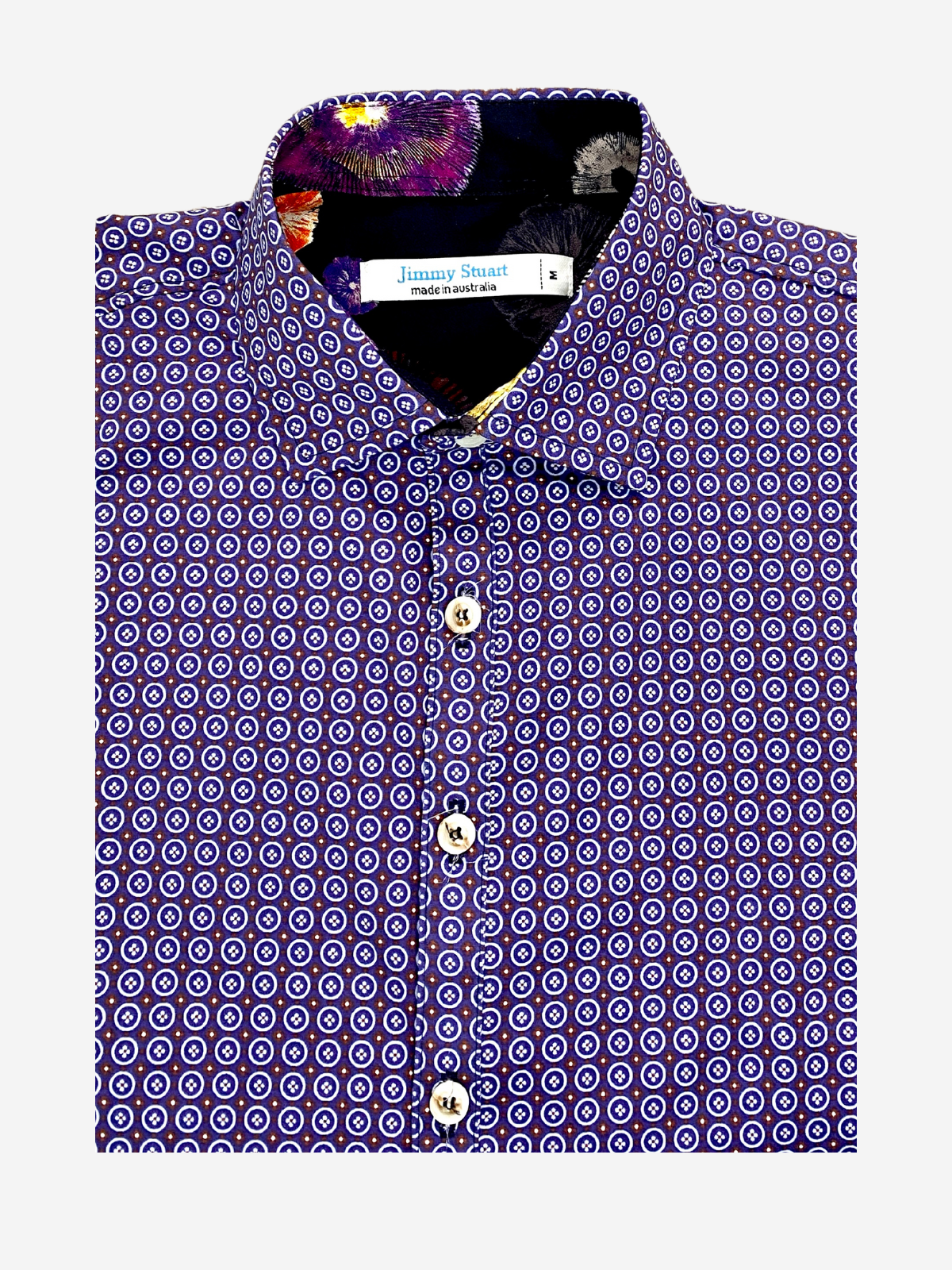Vortex Geometric Cotton L/S Shirt - Purple