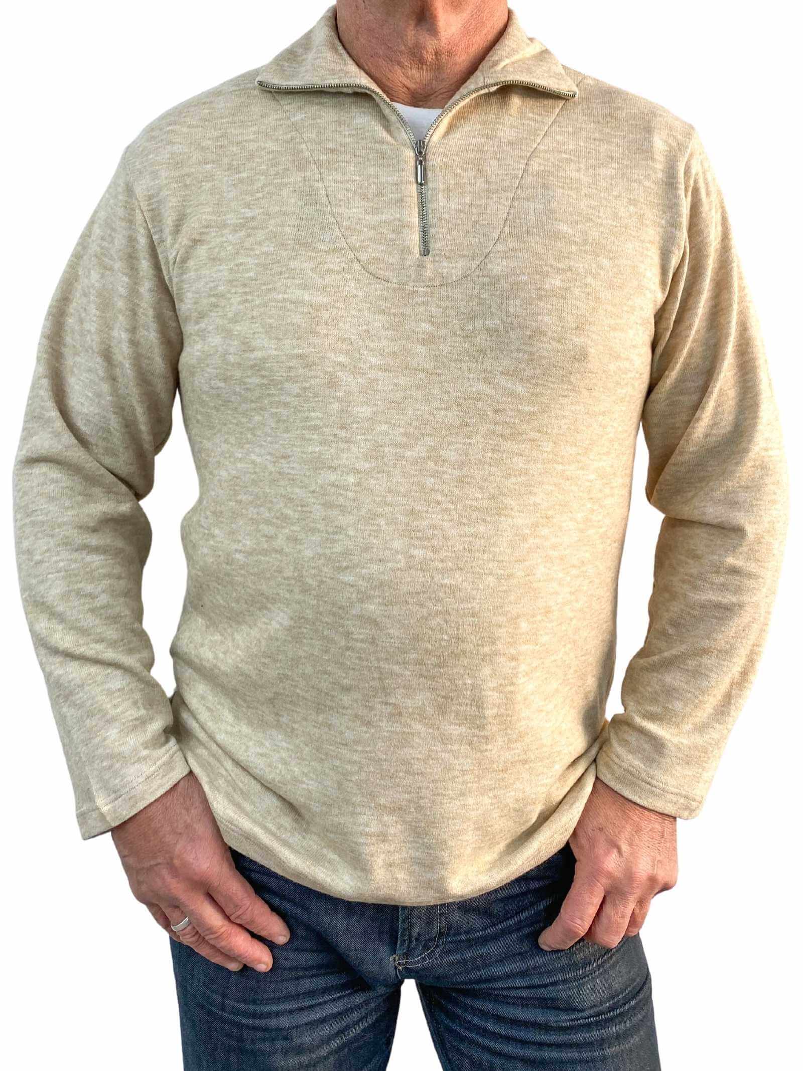 Norfolk Oatmeal 1/2 Zip Polo