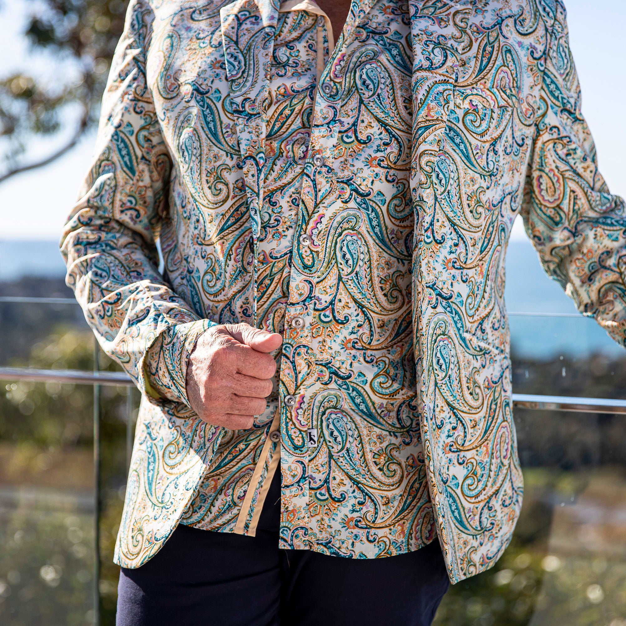 Eden Paisley Jacket - Beige/Green