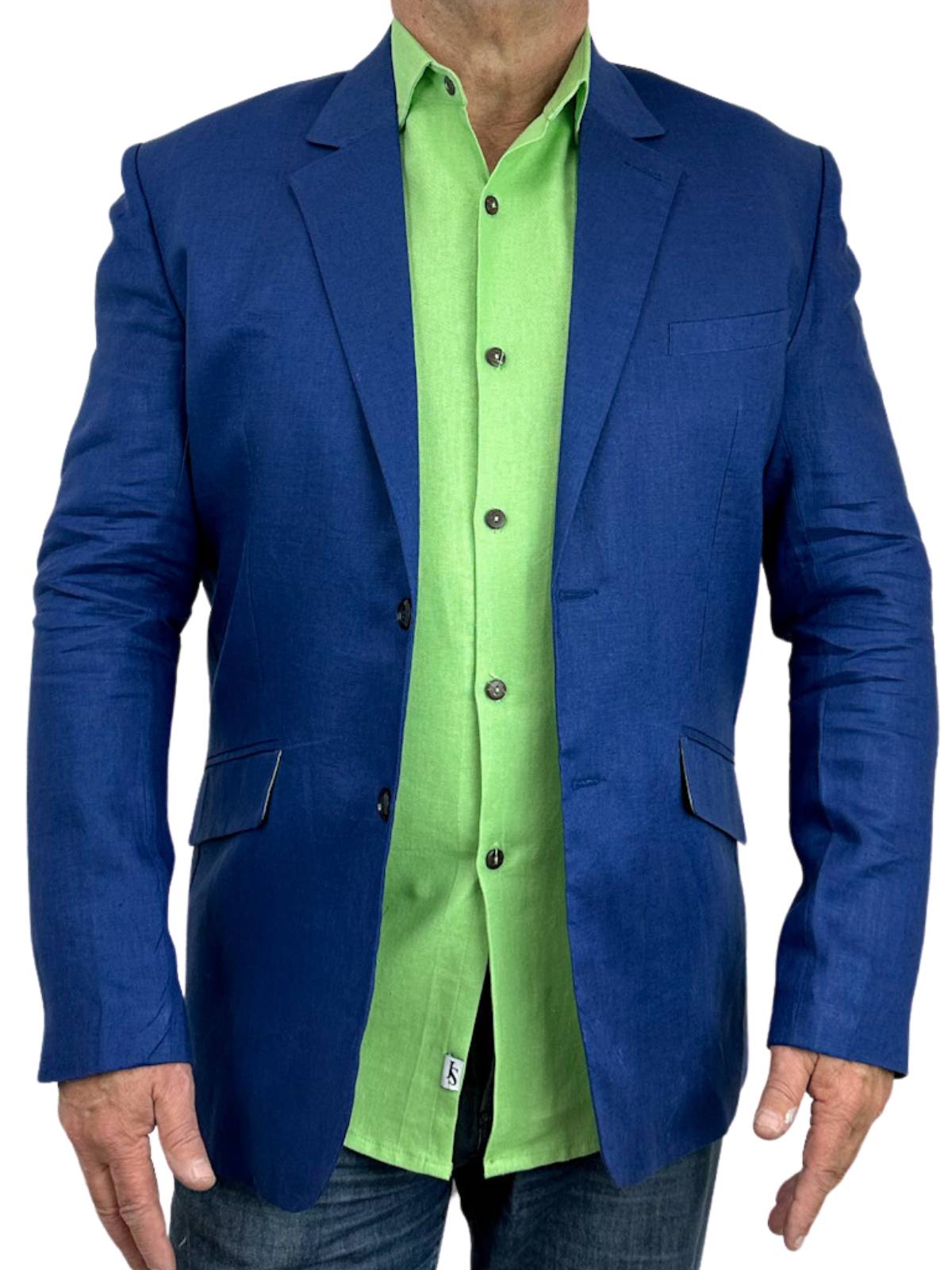 Byron Bay Apple Linen L/S Big Mens Shirt