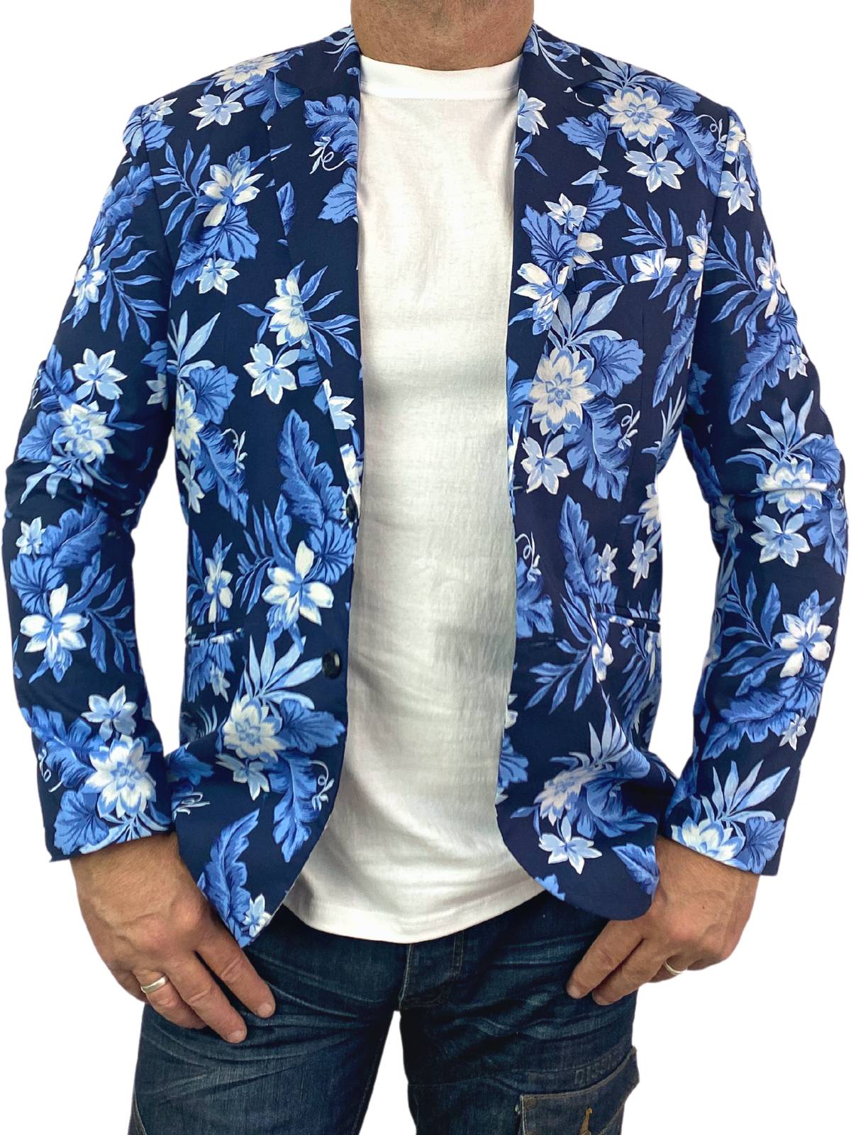 Aruba Floral Cotton Jacket - Blue