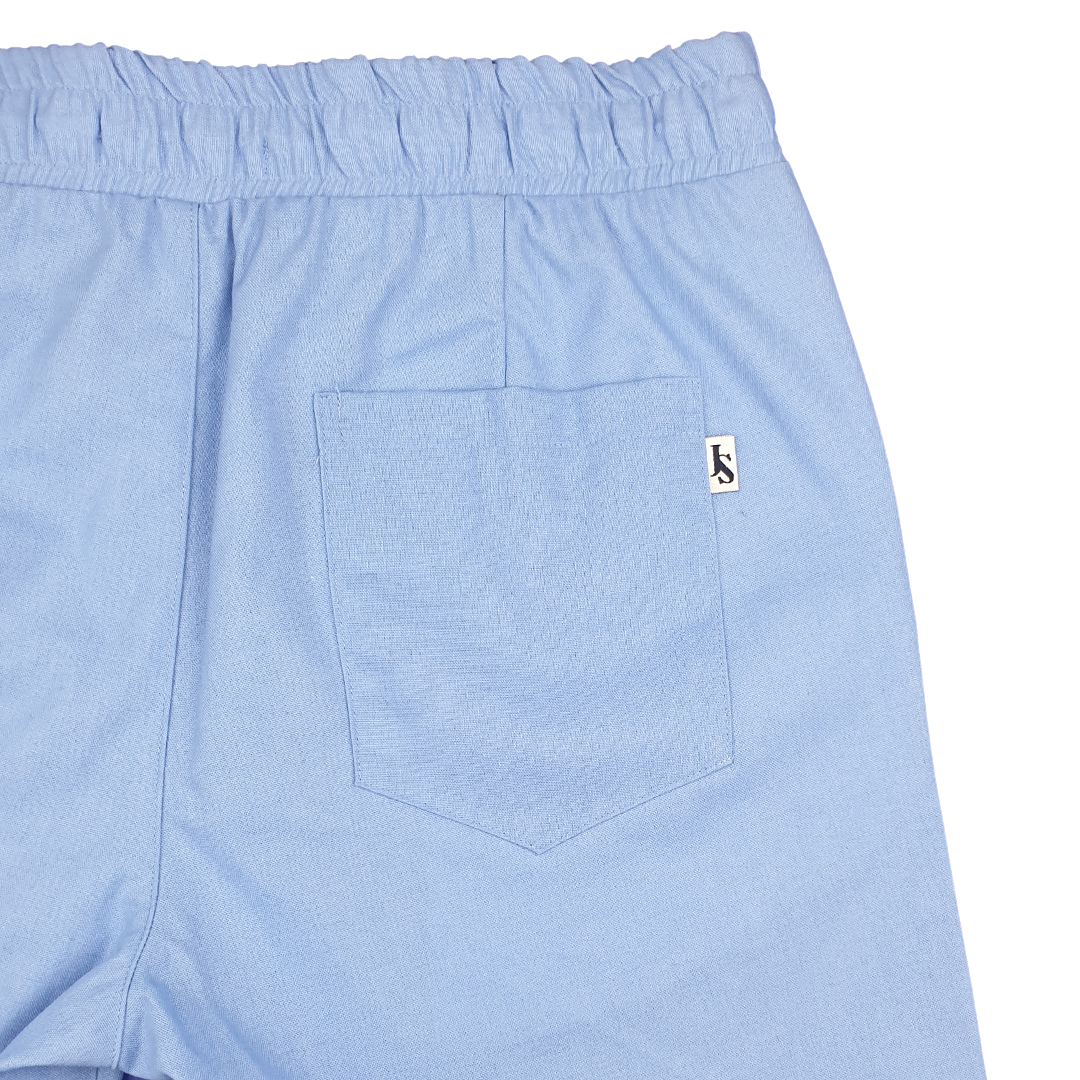 Bahamas Cotton/Linen Short - Sky Blue