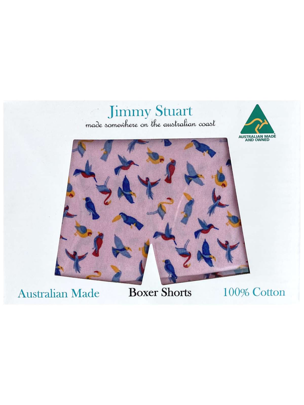 Birds Abstract Cotton Boxer Short - Pink